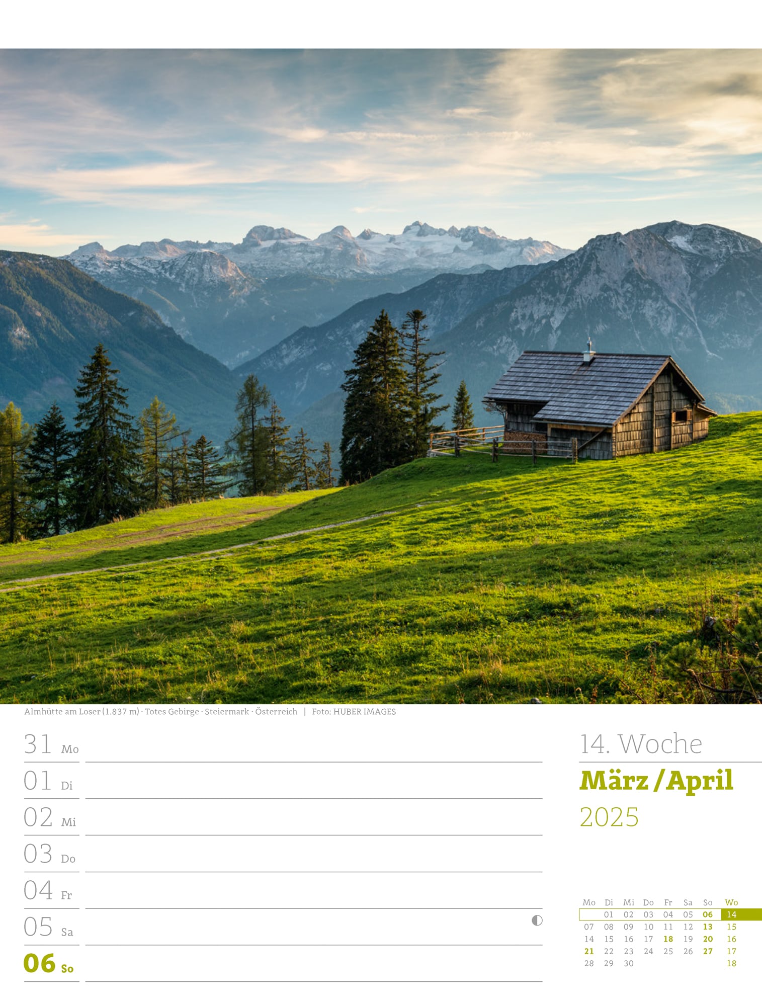 Ackermann Calendar Alps 2025 - Weekly Planner - Inside View 17