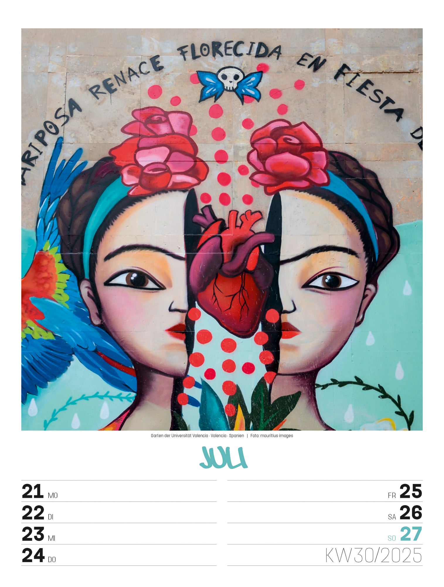 Ackermann Calendar Street Art 2025 - Weekly Planner - Inside View 33