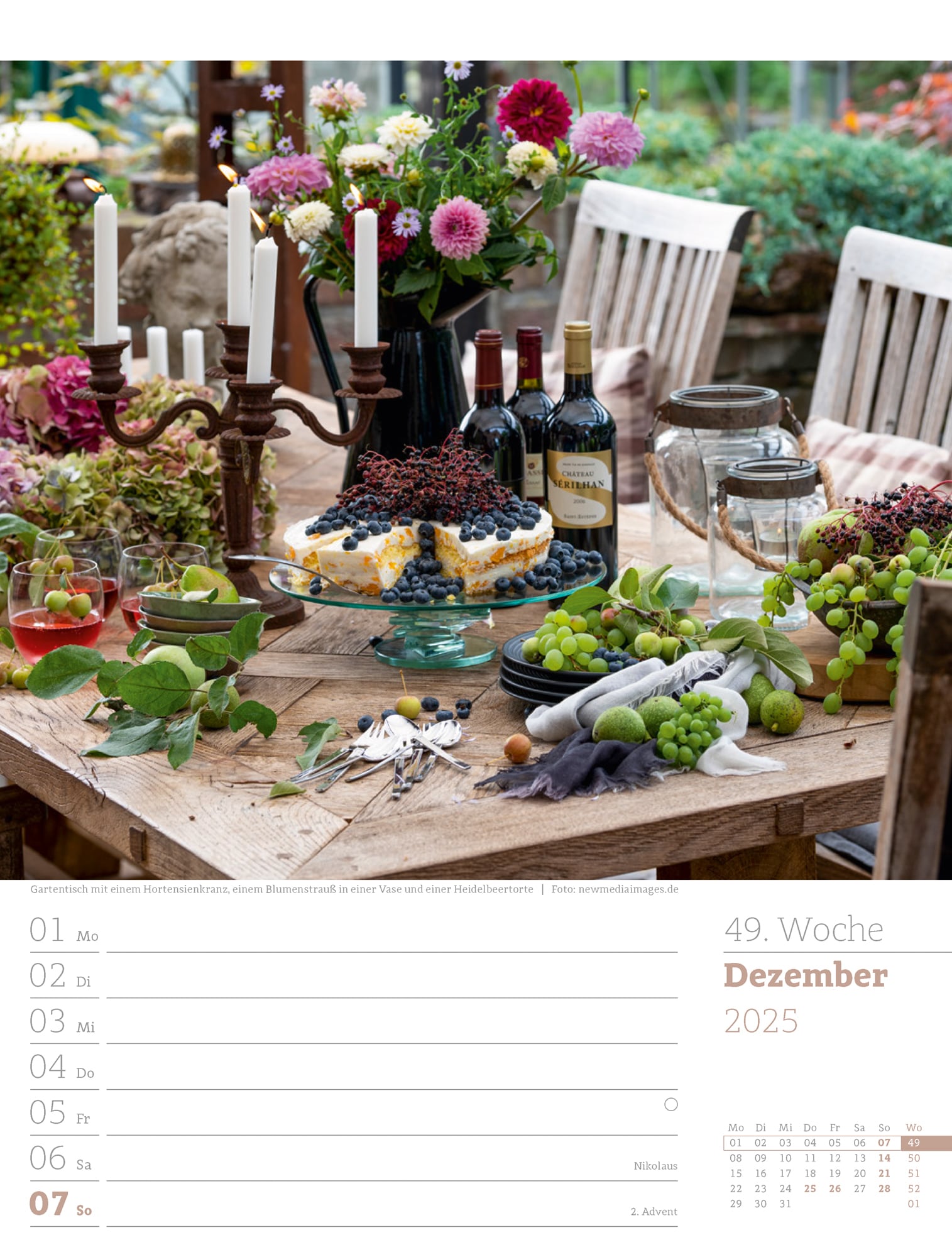 Ackermann Calendar Beautiful Gardens 2025 - Weekly Planner - Inside View 52