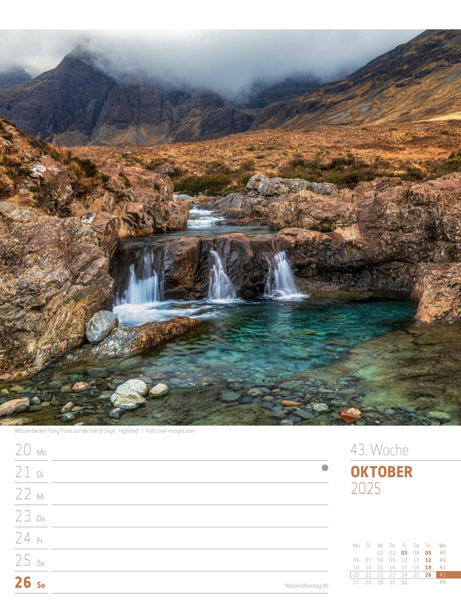 Ackermann Calendar Scotland 2025 - Weekly Planner - Inside View 46