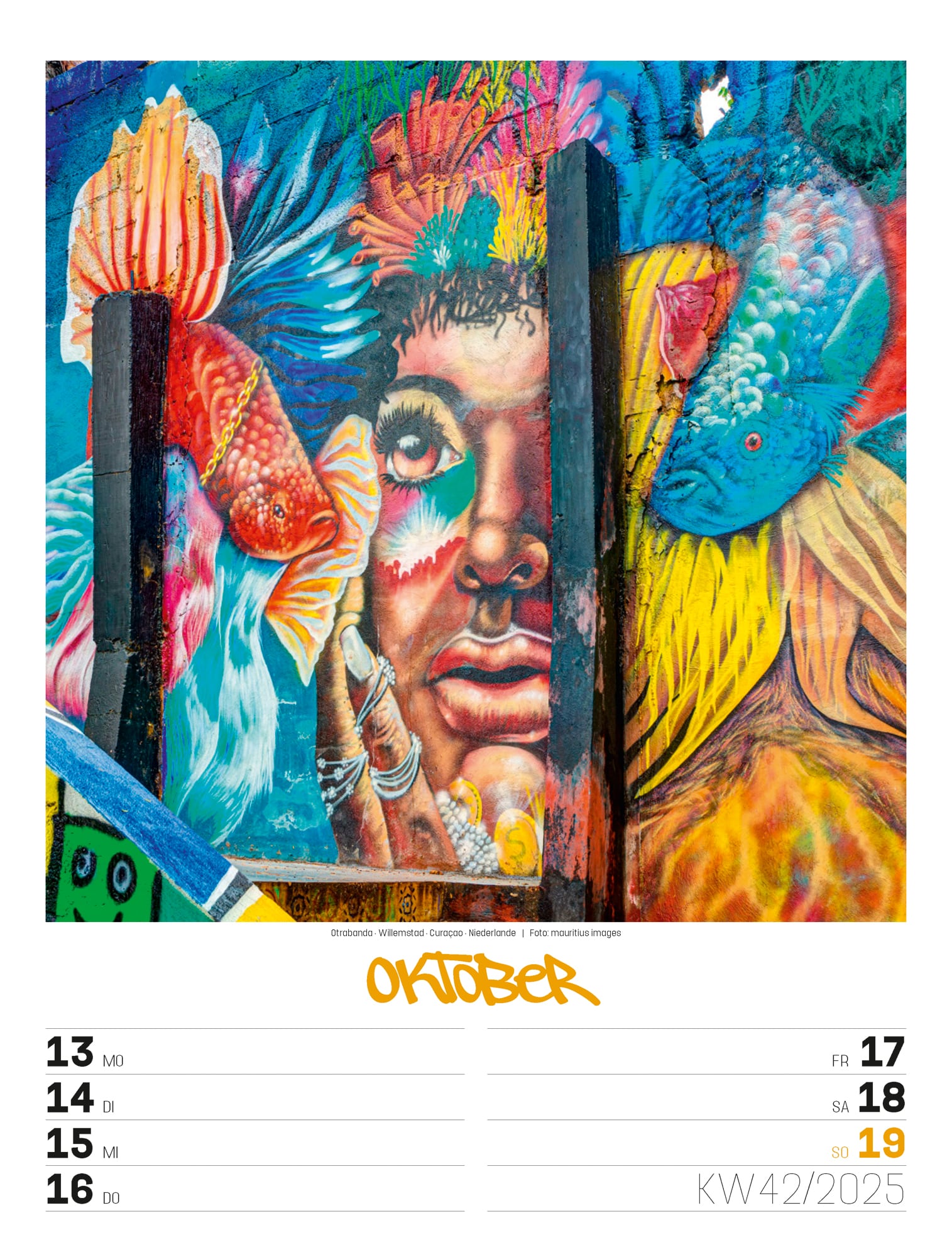 Ackermann Calendar Street Art 2025 - Weekly Planner - Inside View 45