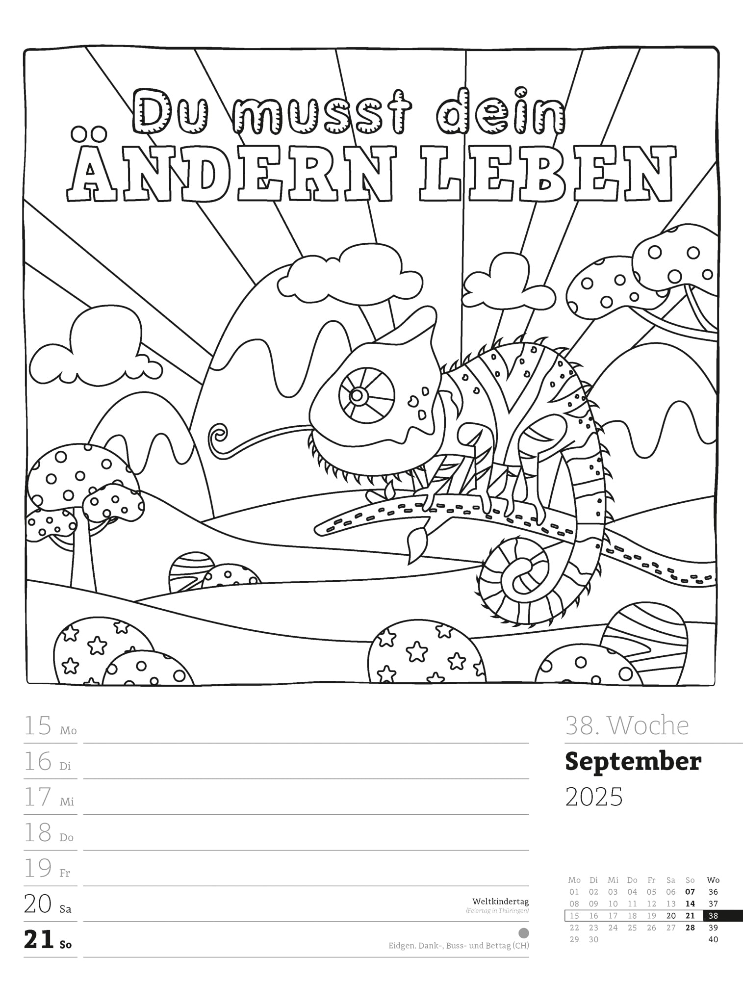Ackermann Calendar Funny Quotes 2025 - Weekly Planner - Inside View 41