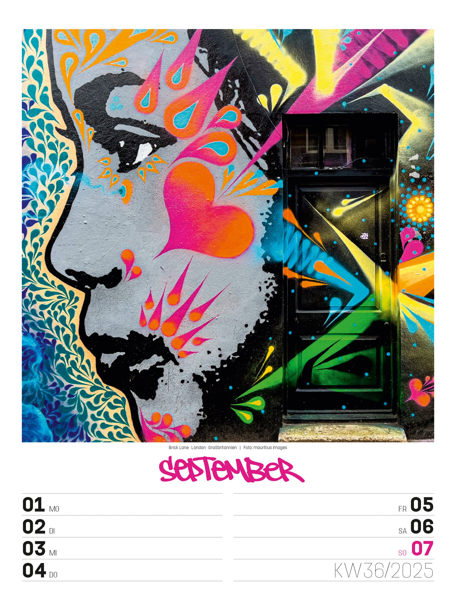 Ackermann Kalender Street Art - Wochenplaner 2025 - Innenansicht 39