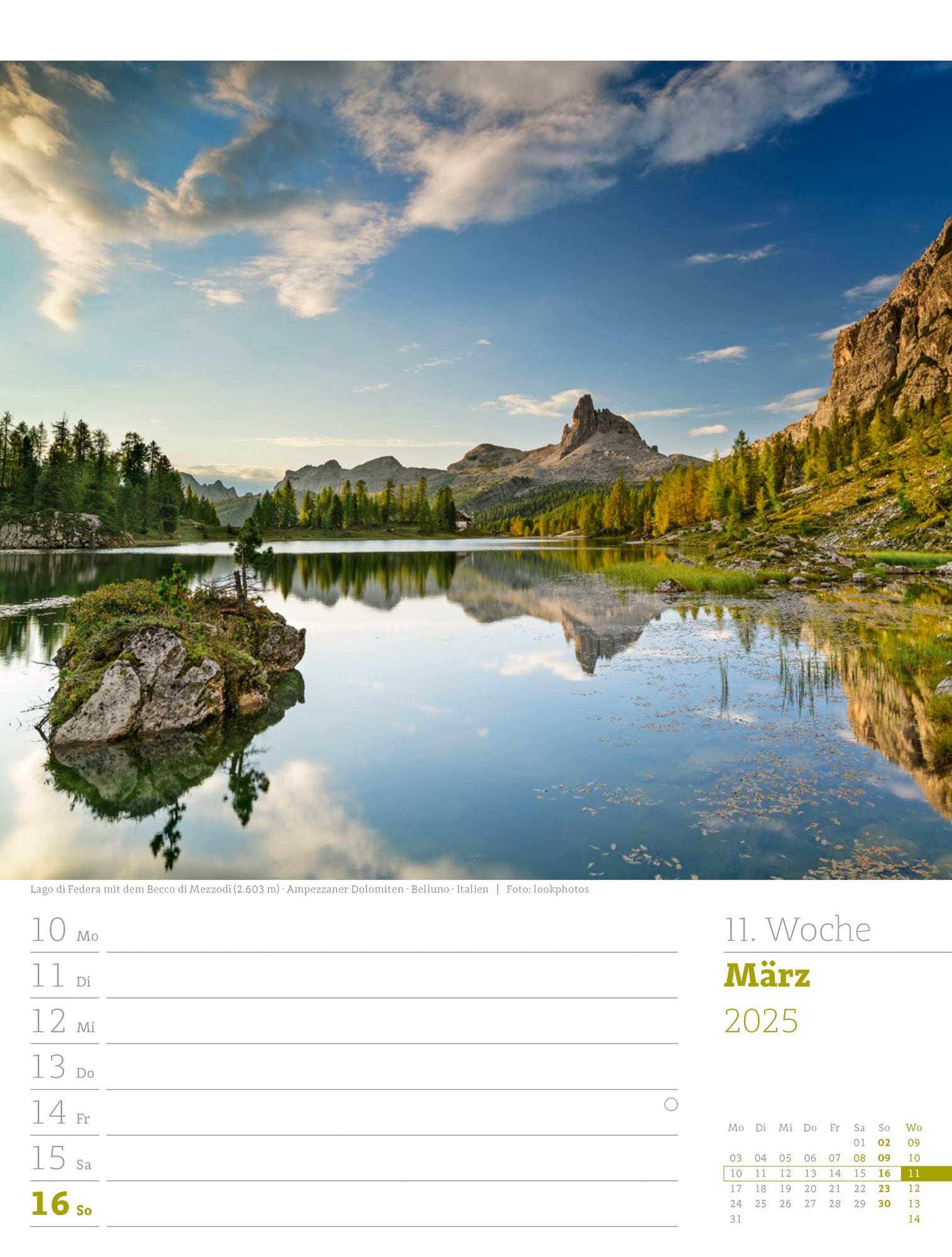 Ackermann Calendar Alps 2025 - Weekly Planner - Inside View 14