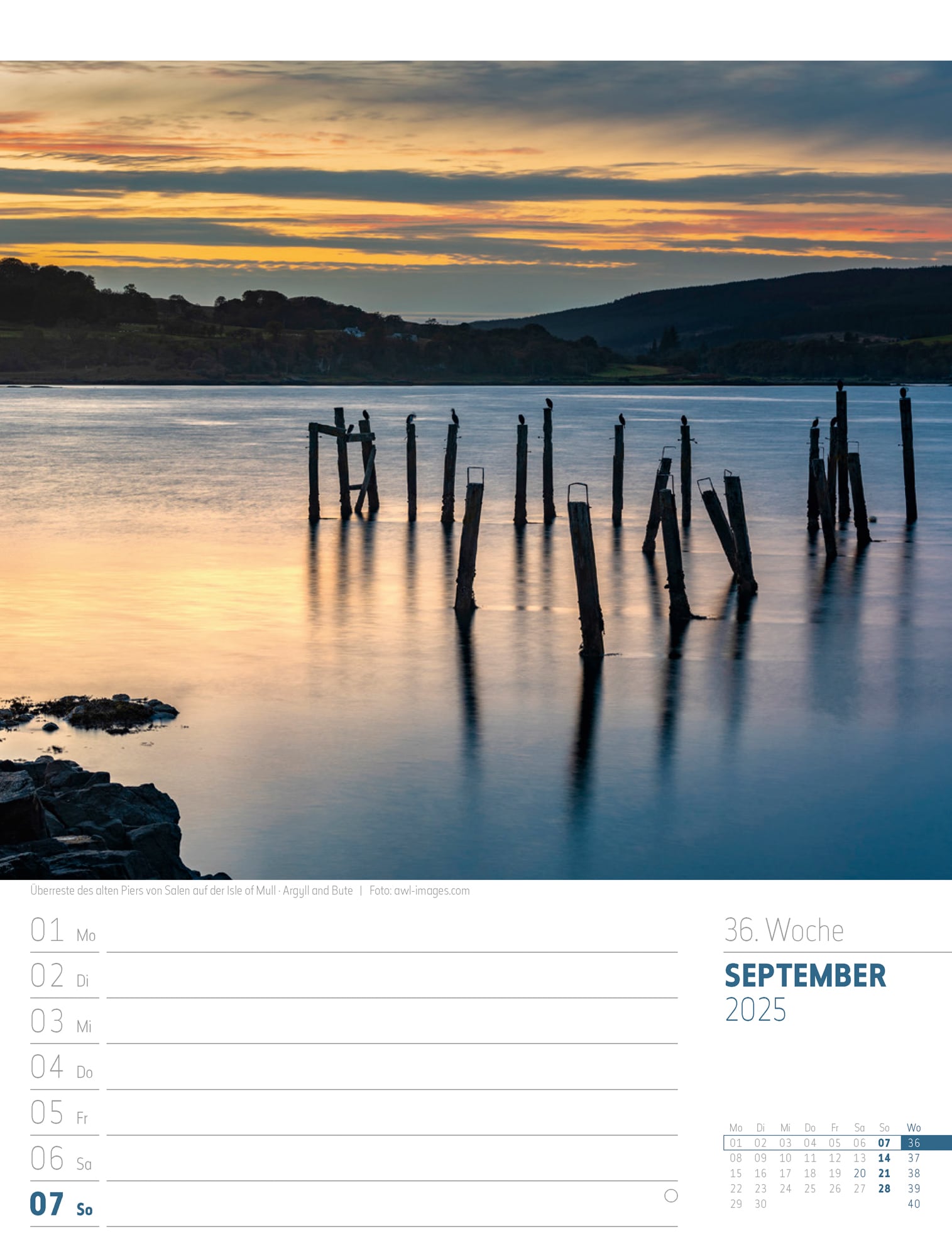 Ackermann Calendar Scotland 2025 - Weekly Planner - Inside View 39