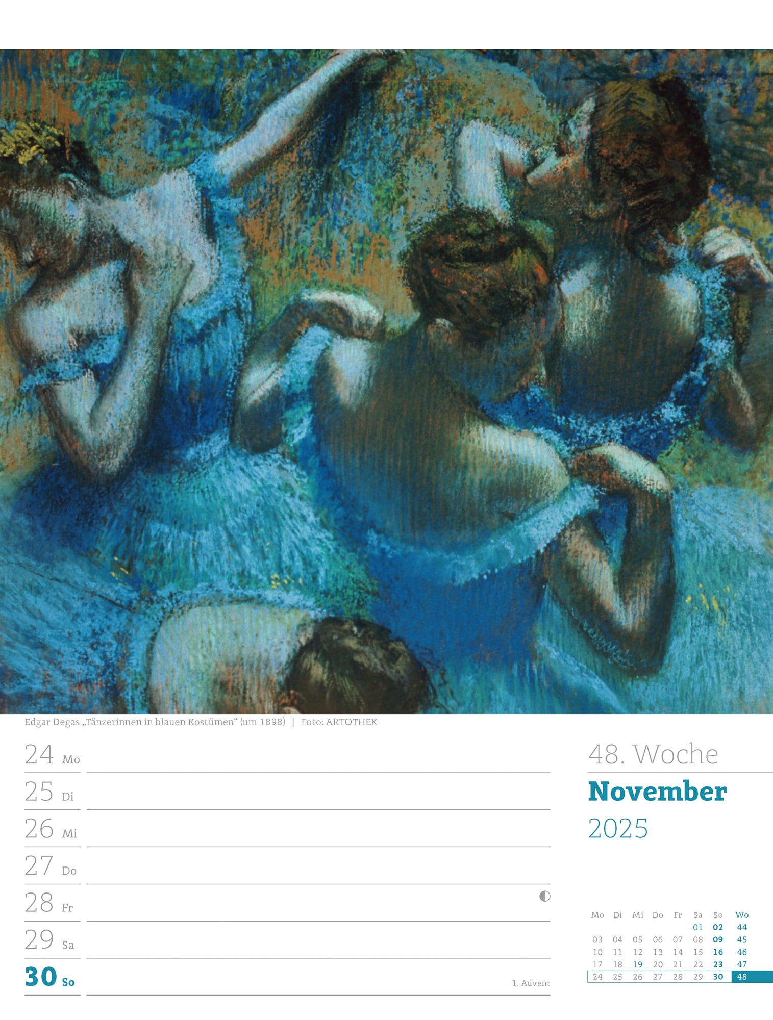 Ackermann Calendar World of Art 2025 - Weekly Planner - Inside View 51