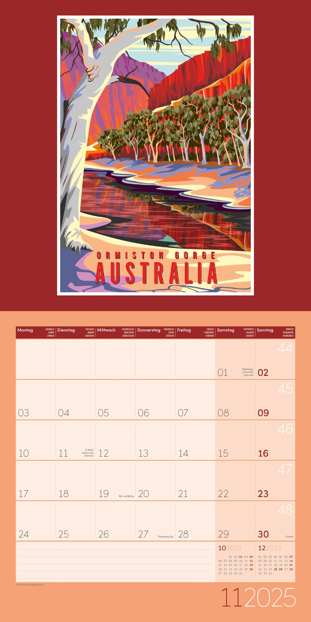 Art12 Collection Kalender Vintage Voyage 2025 - 30x30 - Innenansicht 11