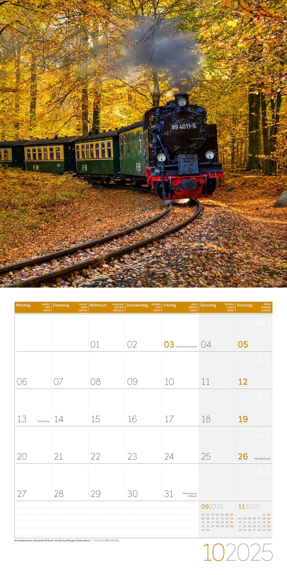Art12 Collection Kalender Lokomotiven 2025 - 30x30 - Innenansicht 10