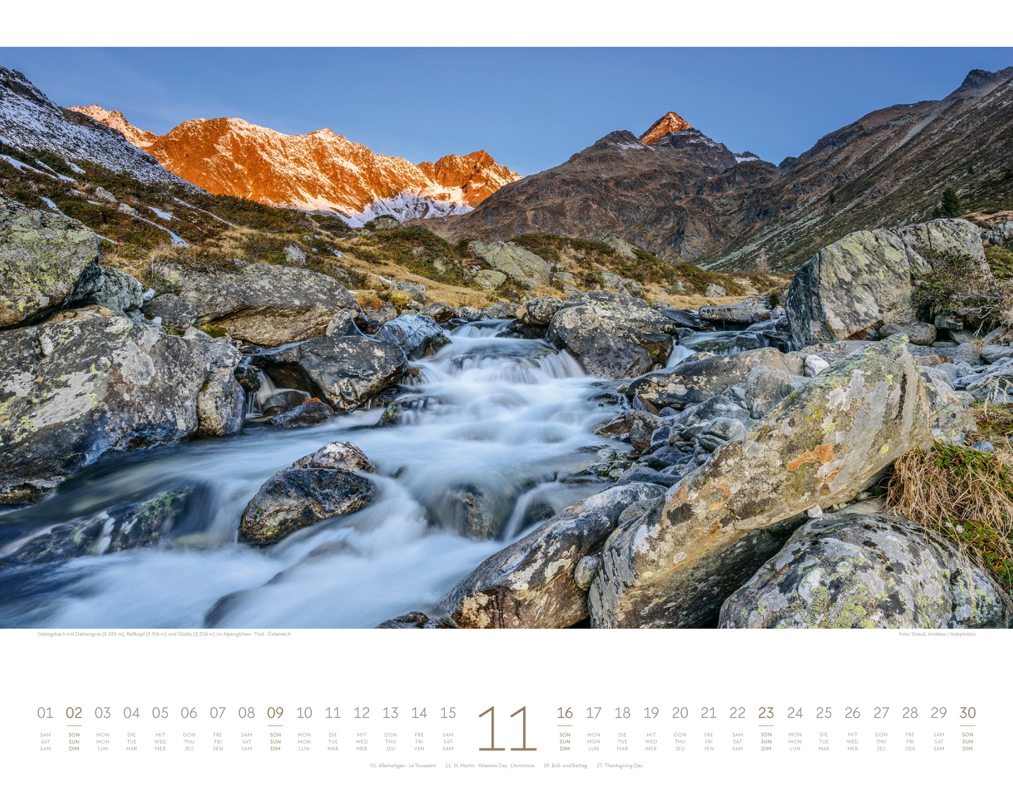Ackermann Calendar The Alps - A Natural Paradise 2025 - Inside View 11