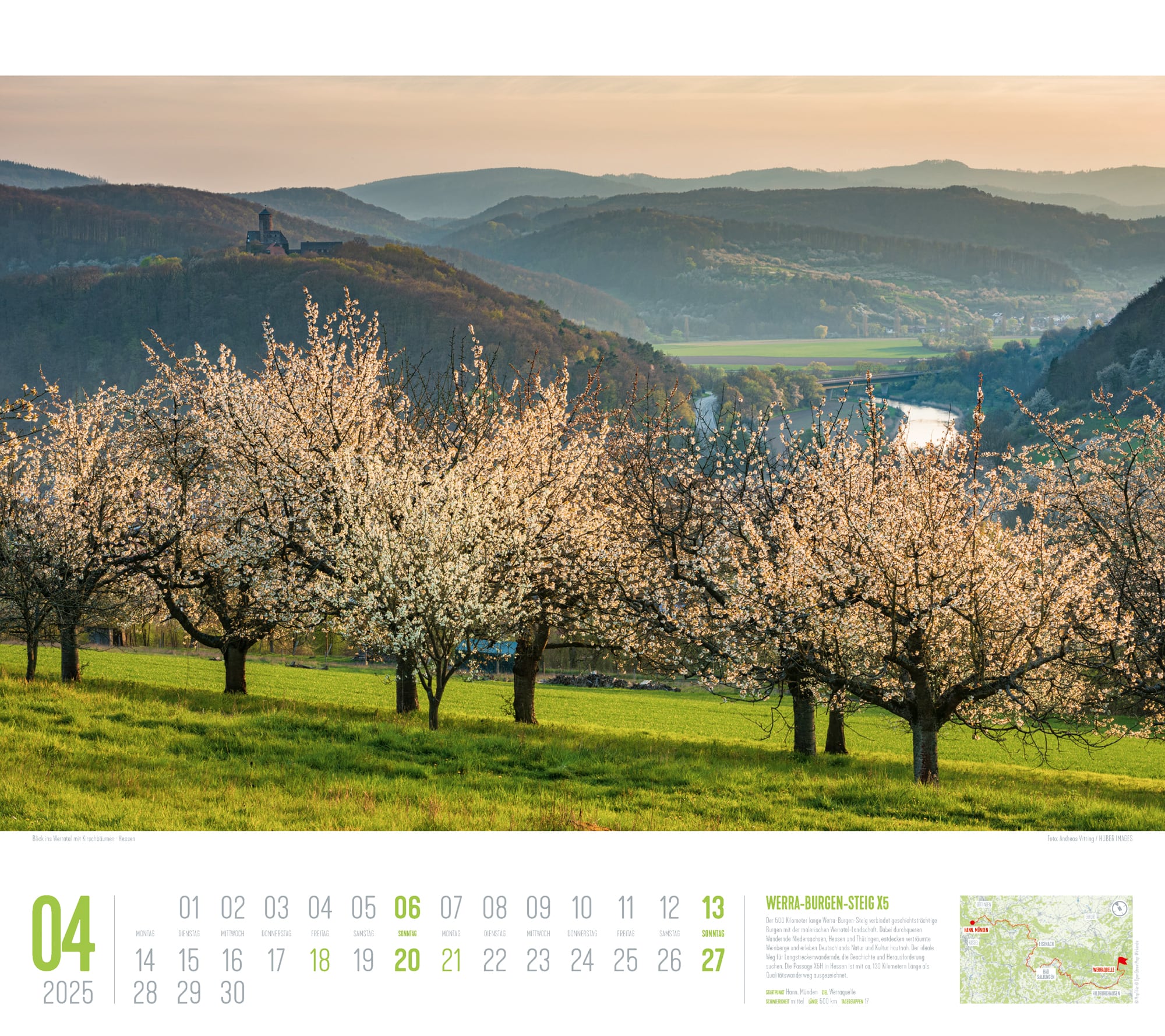 Ackermann Calendar Hiking Trails of Germany 2025 - Inside View 04