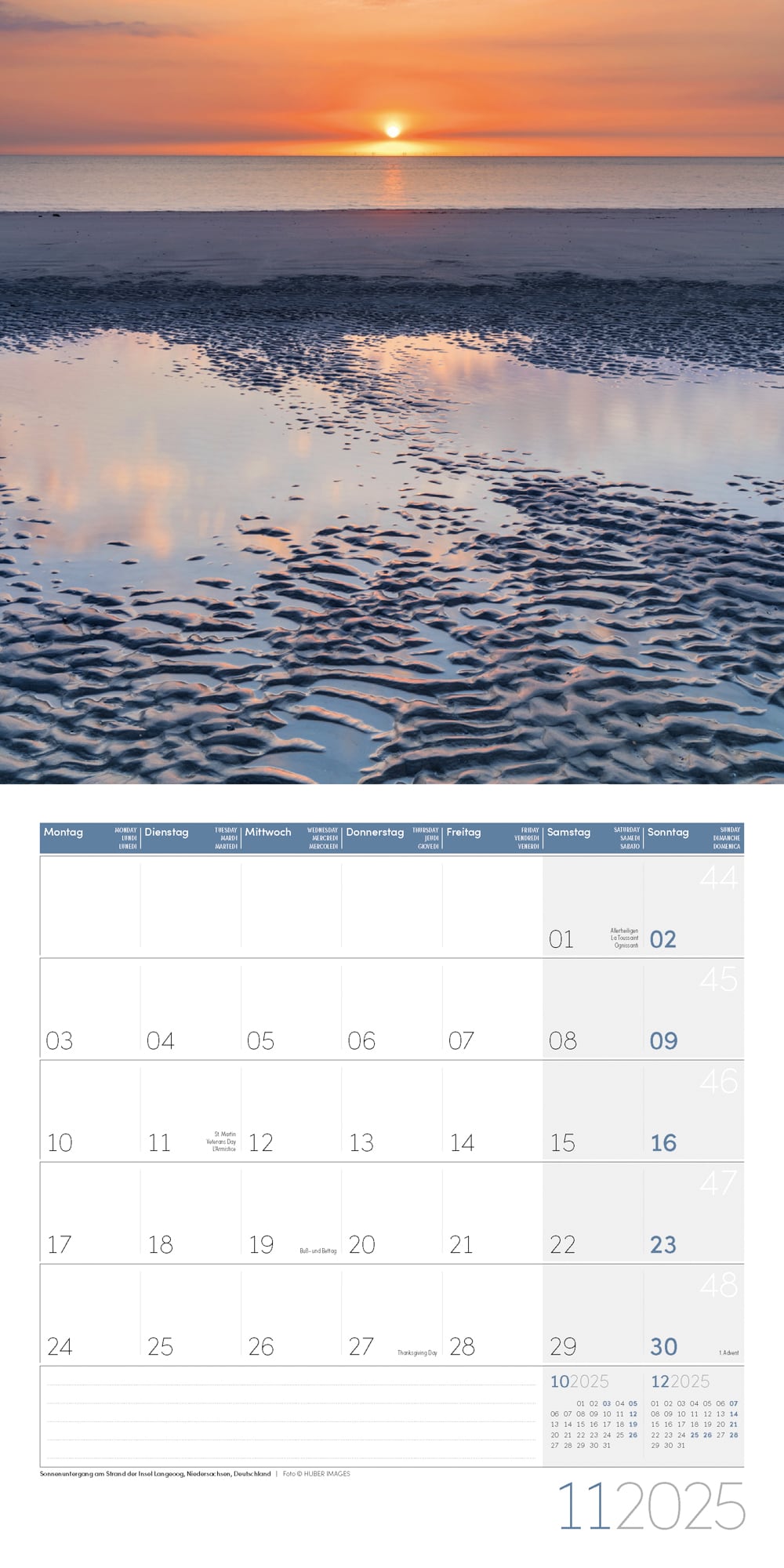 Art12 Collection Kalender Am Meer 2025 - 30x30 - Innenansicht 11