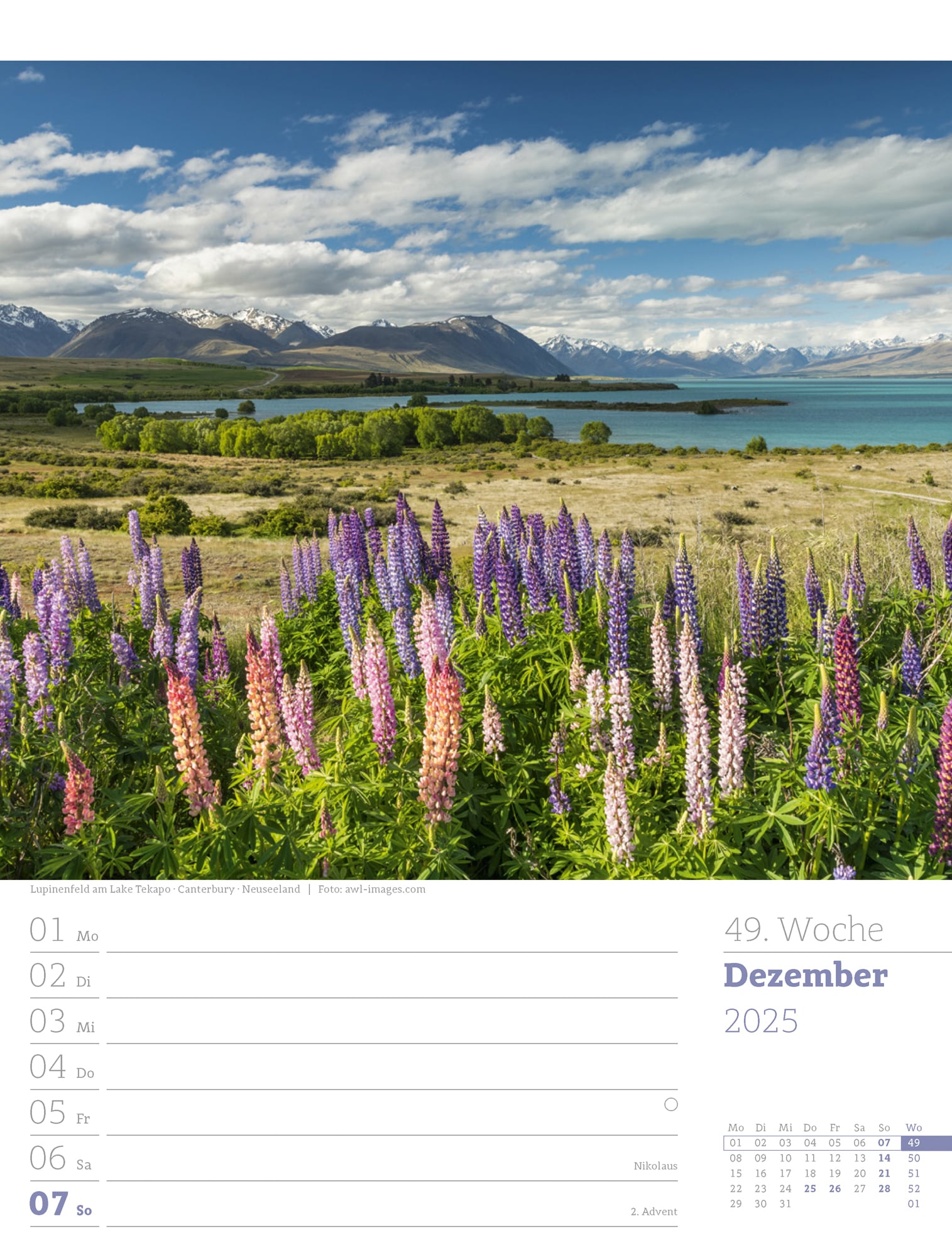 Ackermann Calendar Travel the World 2025 - Weekly Planner - Inside View 52