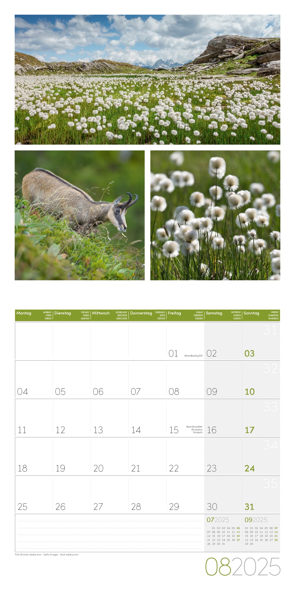 Art12 Collection Kalender Colours of Nature 2025 - 30x30 - Innenansicht 08