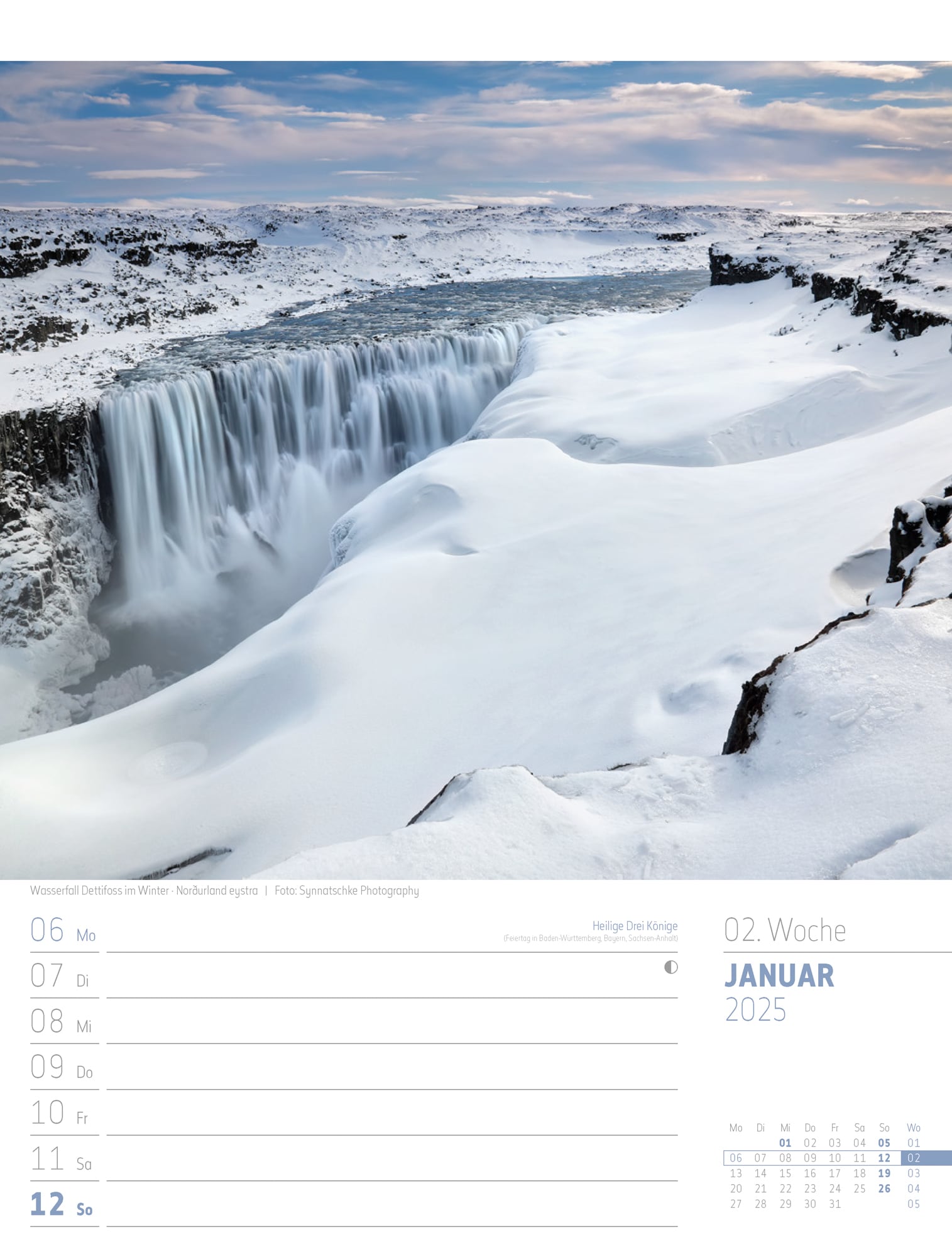 Ackermann Calendar Iceland 2025 - Weekly Planner - Inside View 03