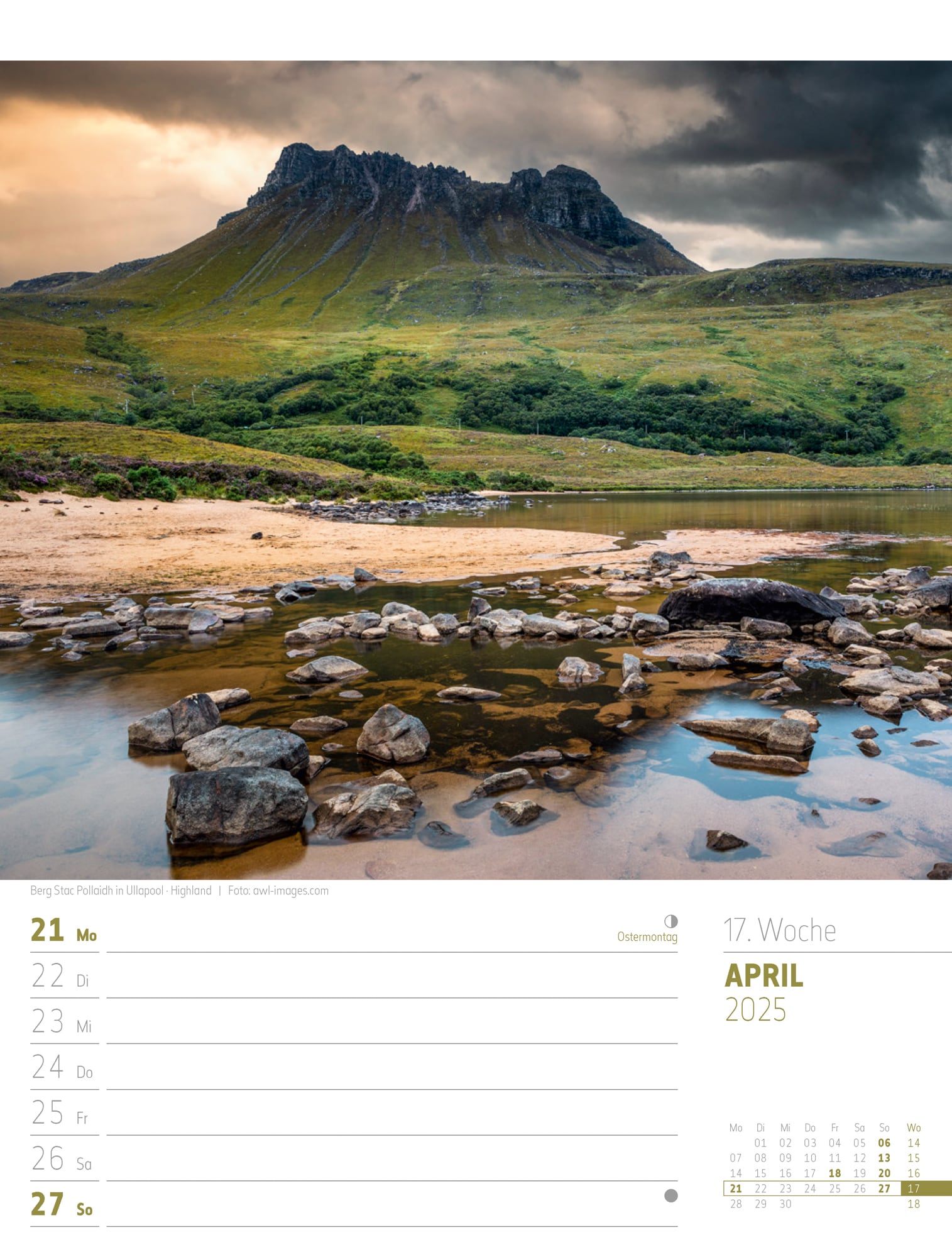 Ackermann Kalender Schottland - Wochenplaner 2025 - Innenansicht 20