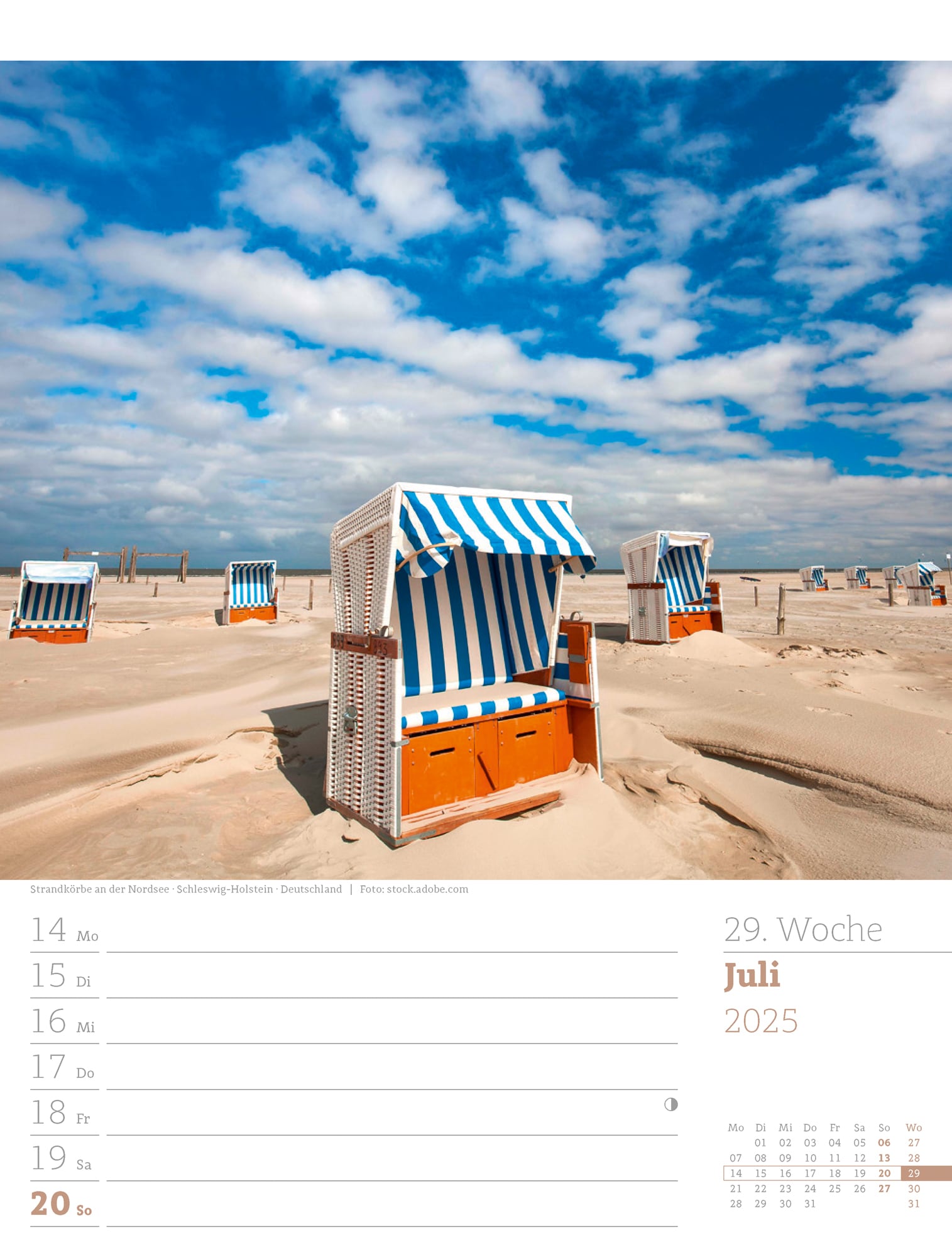 Ackermann Calendar At the Seaside 2025 - Weekly Planner - Inside View 32