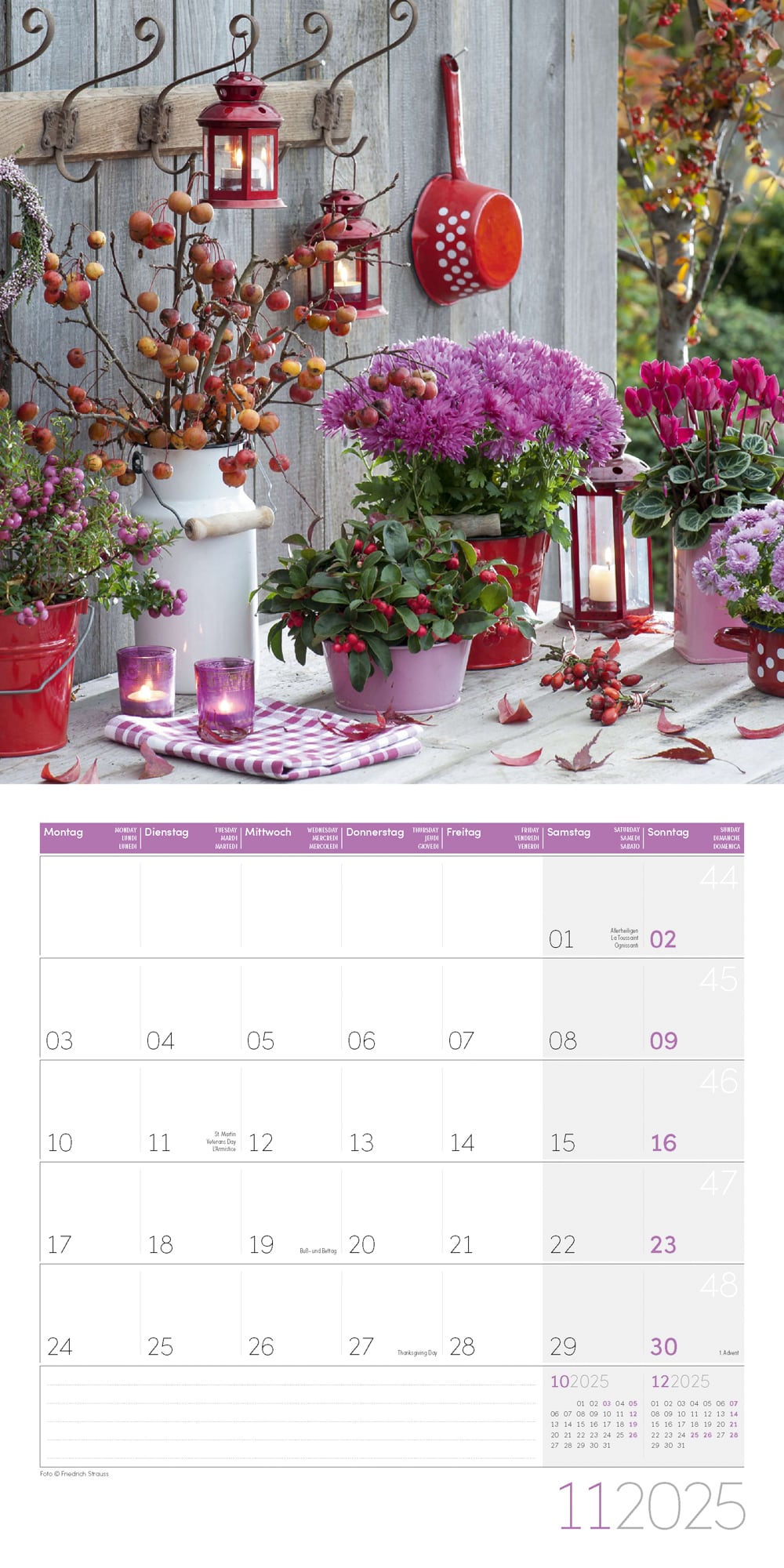 Art12 Collection Kalender Blumenzauber 2025 - 30x30 - Innenansicht 11