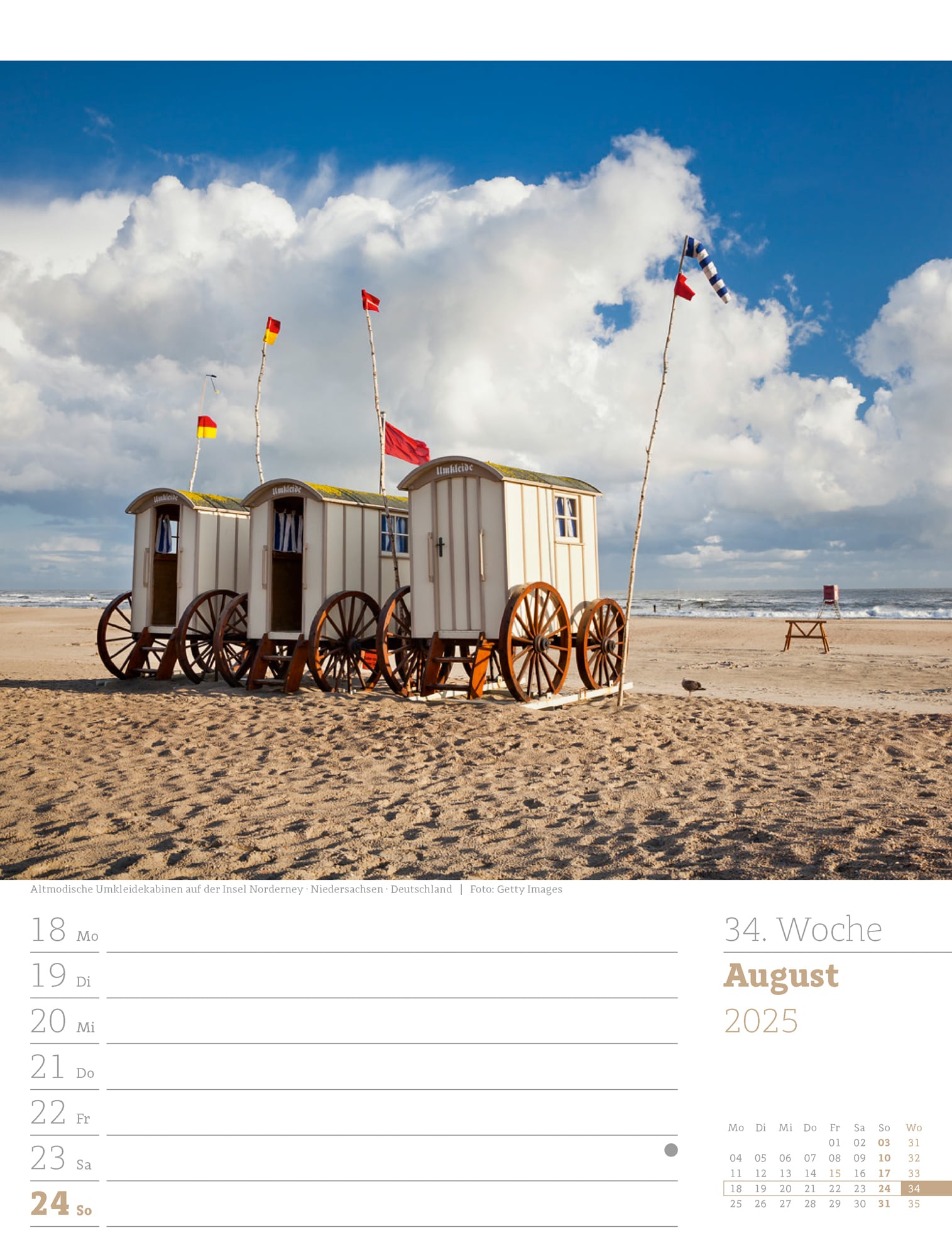 Ackermann Calendar At the Seaside 2025 - Weekly Planner - Inside View 37