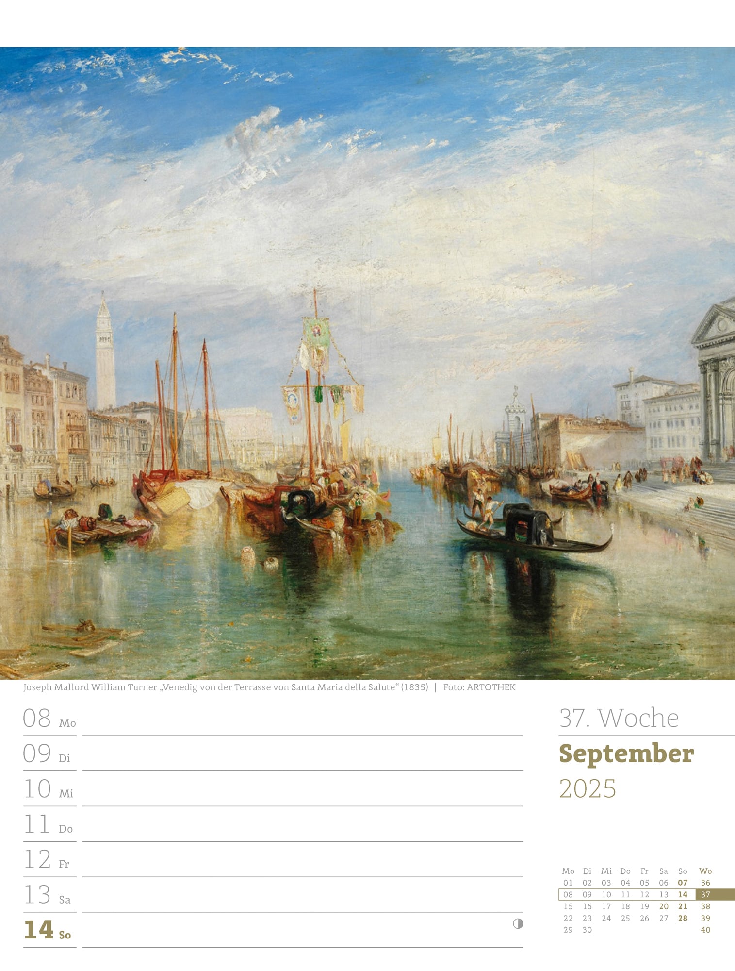 Ackermann Calendar World of Art 2025 - Weekly Planner - Inside View 40