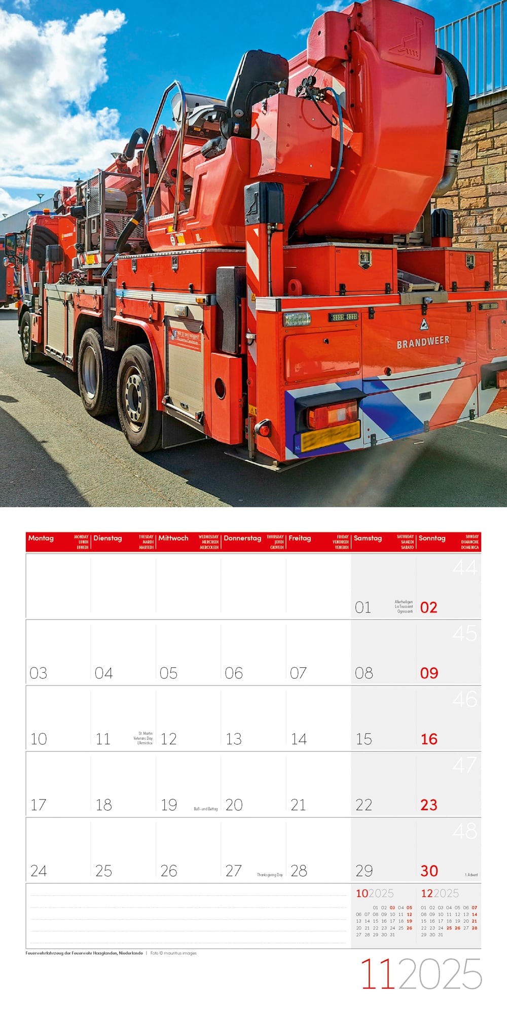 Art12 Collection Kalender Feuerwehr 2025 - 30x30 - Innenansicht 11