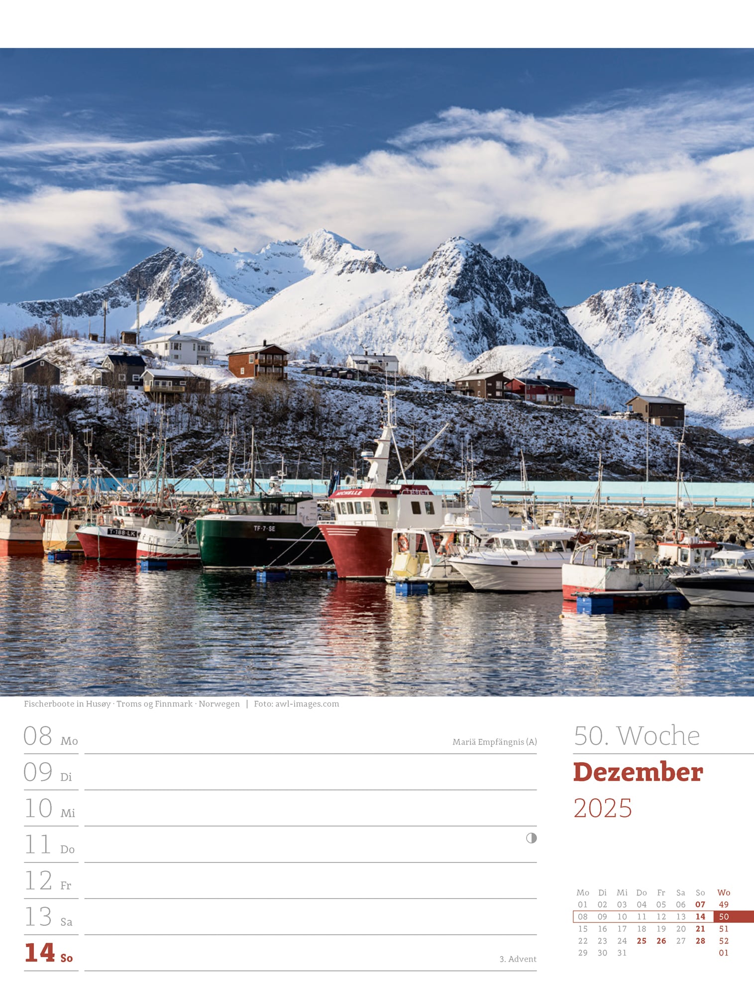 Ackermann Calendar Travel the World 2025 - Weekly Planner - Inside View 53