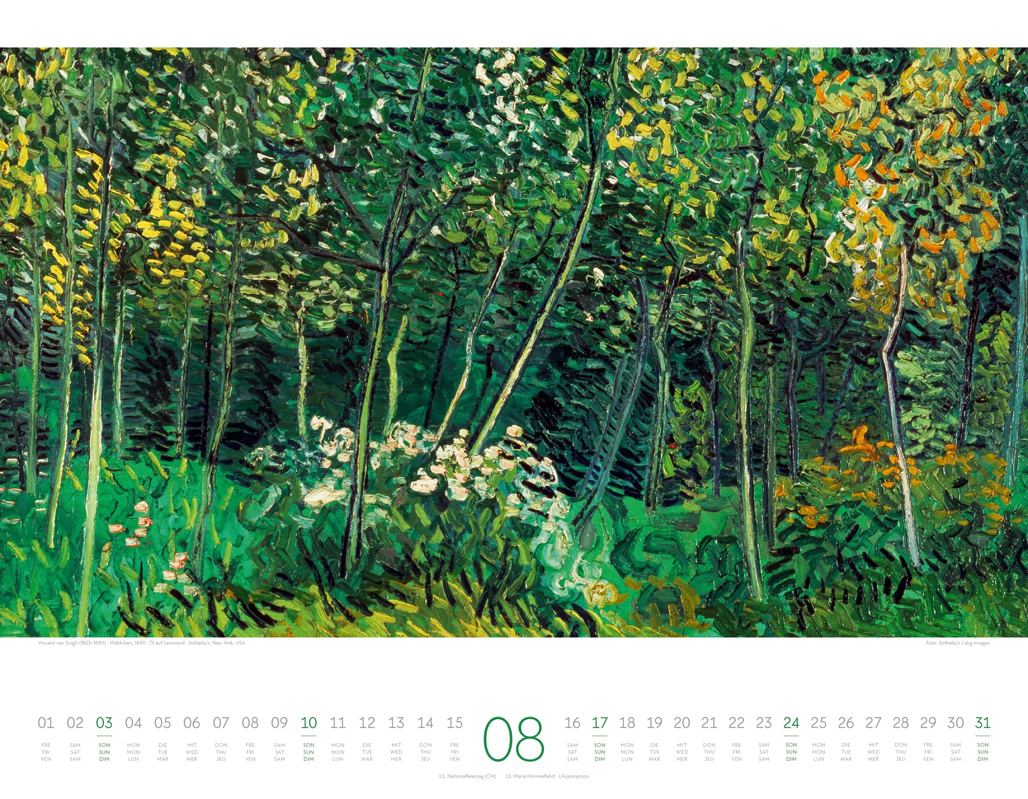 Ackermann Calendar Artwork Forest 2025 - Inside View 08