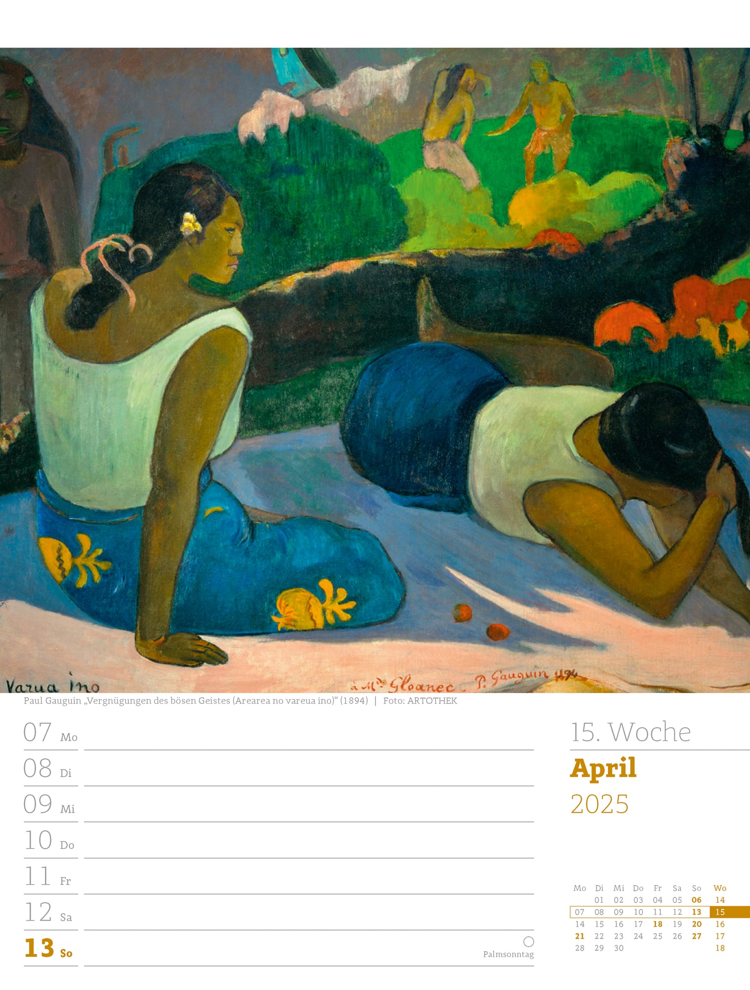 Ackermann Calendar World of Art 2025 - Weekly Planner - Inside View 18