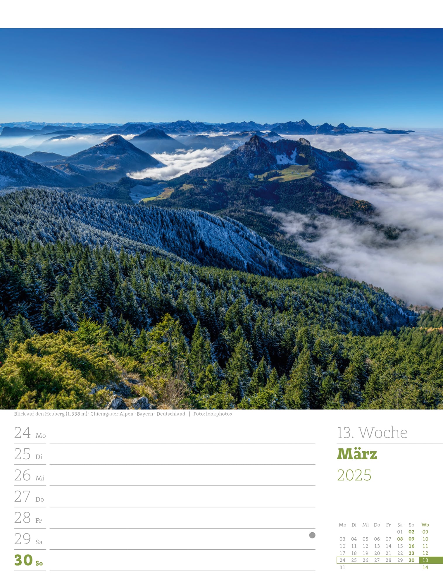 Ackermann Calendar Alps 2025 - Weekly Planner - Inside View 16