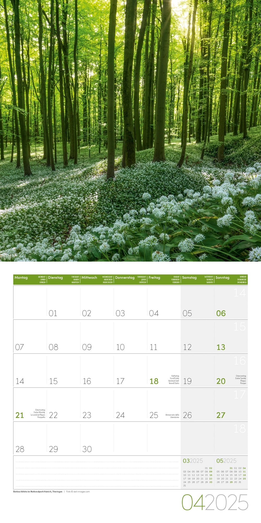 Art12 Collection Kalender Naturwunder Deutschland 2025 - 30x30 - Innenansicht 04