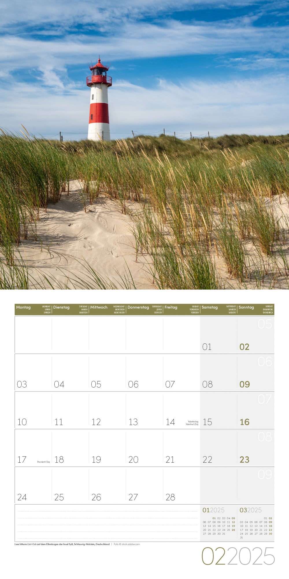 Art12 Collection Kalender Am Meer 2025 - 30x30 - Innenansicht 02