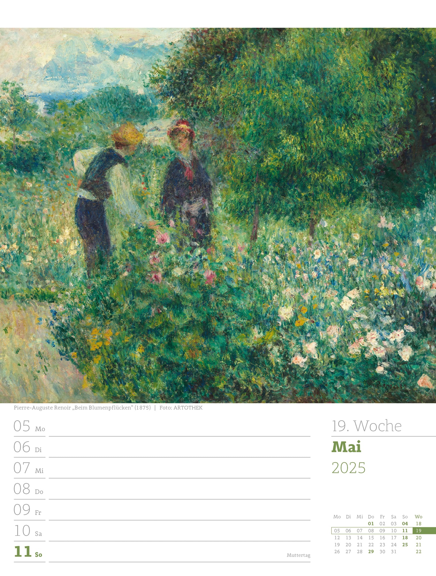 Ackermann Kalender Kunstwelt - Wochenplaner 2025 - Innenansicht 22