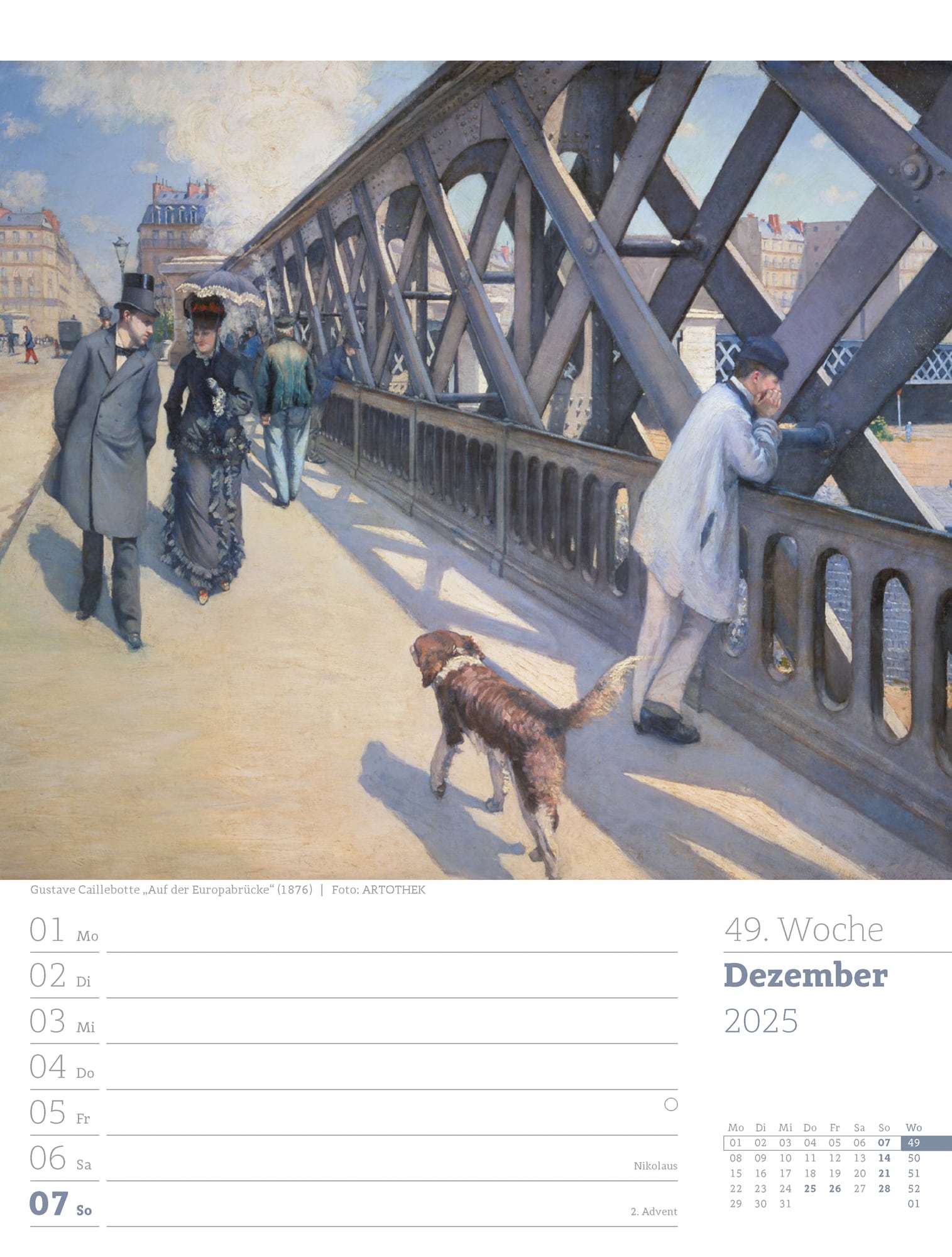 Ackermann Calendar World of Art 2025 - Weekly Planner - Inside View 52