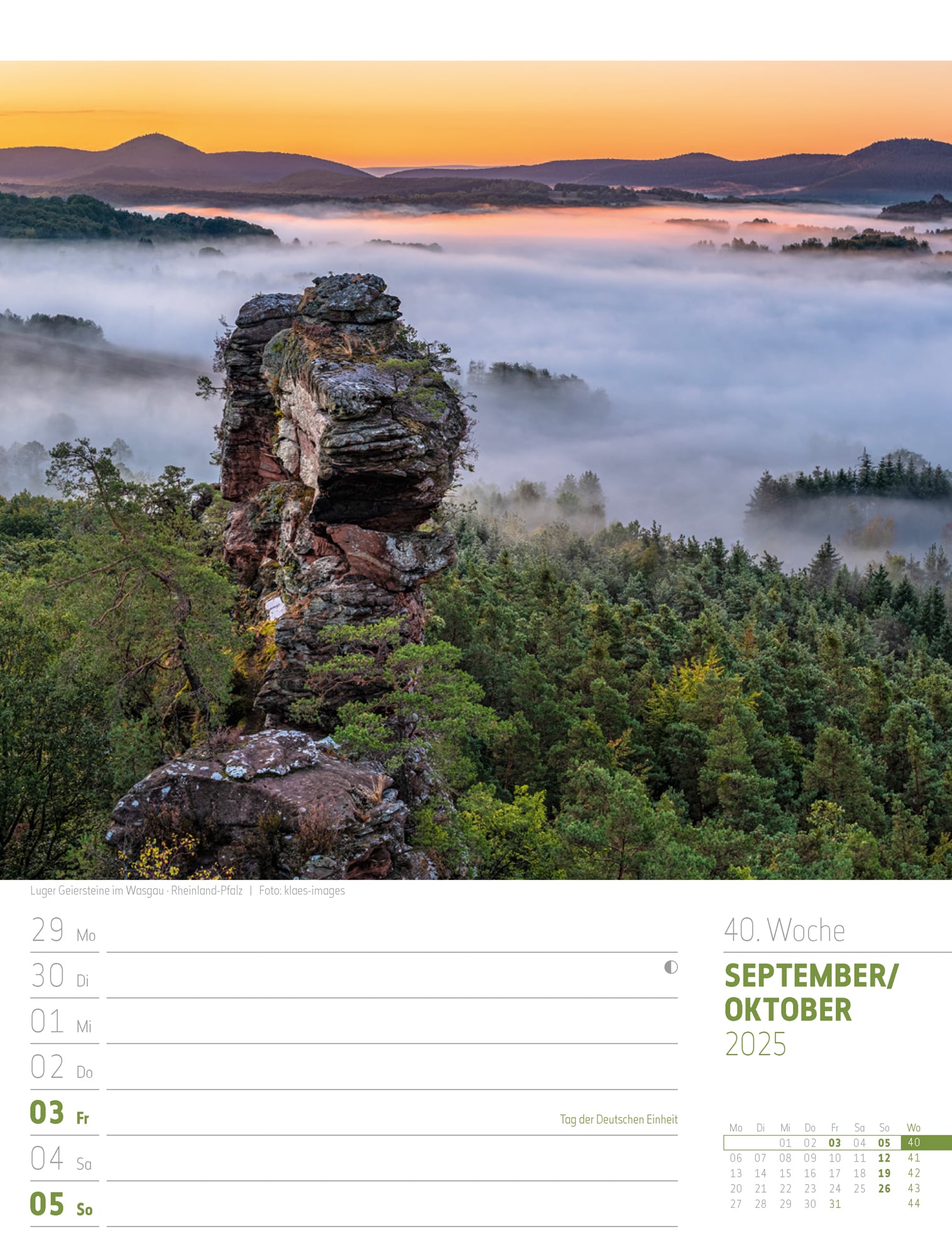 Ackermann Calendar Discover Germany 2025 - Weekly Planner - Inside View 43