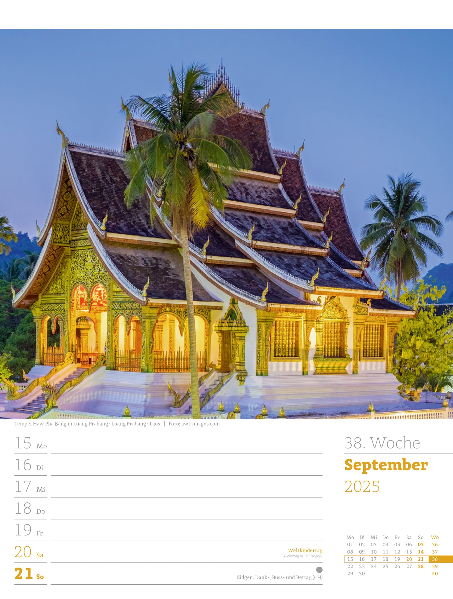 Ackermann Calendar Travel the World 2025 - Weekly Planner - Inside View 41