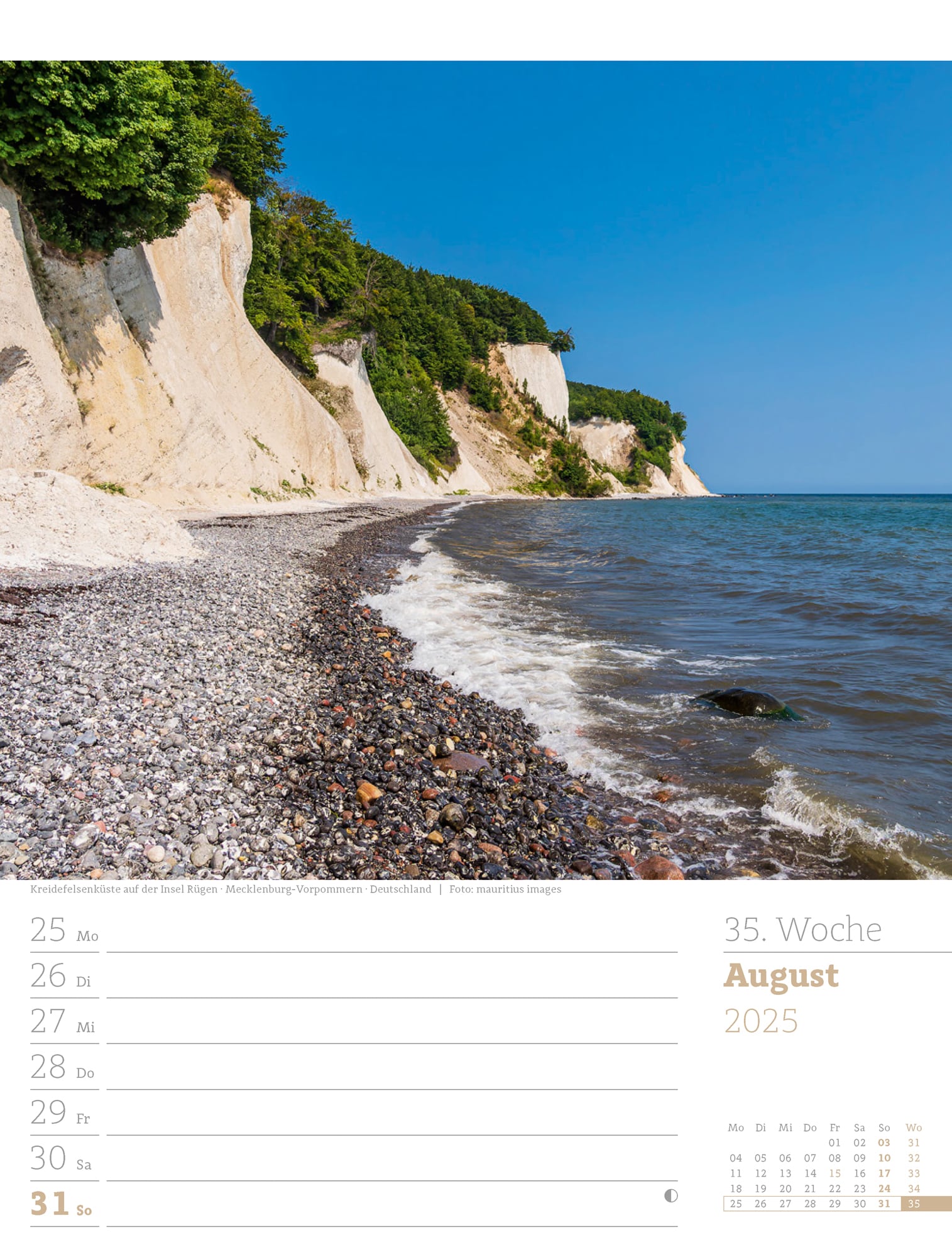 Ackermann Calendar At the Seaside 2025 - Weekly Planner - Inside View 38