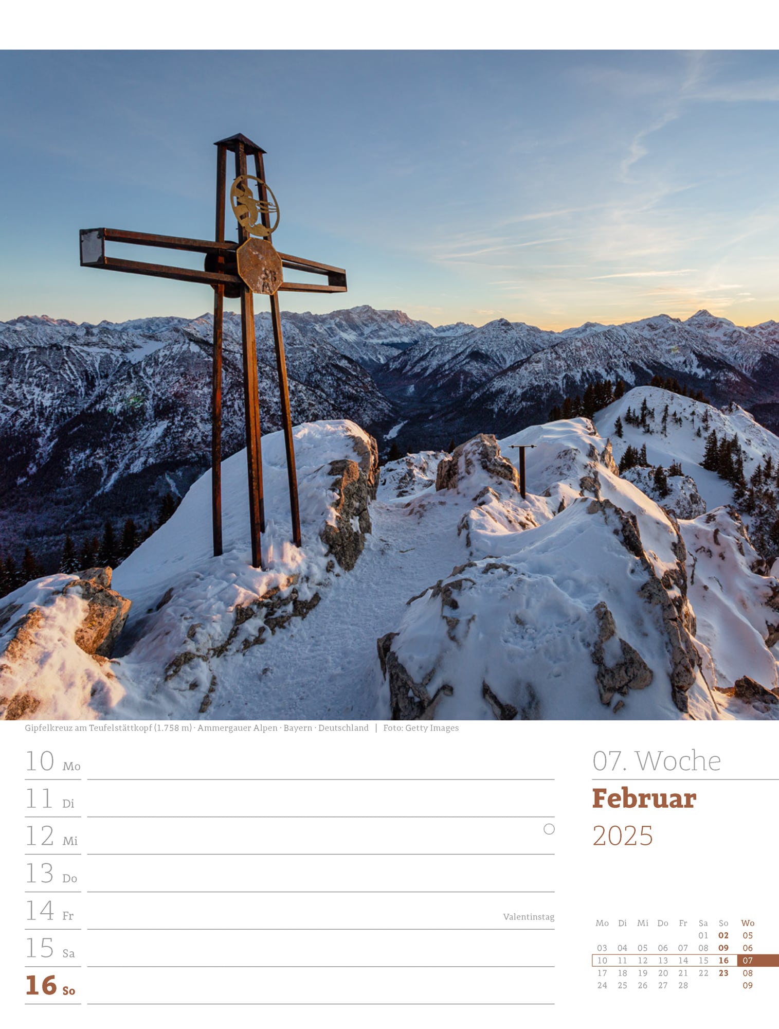 Ackermann Calendar Alps 2025 - Weekly Planner - Inside View 10