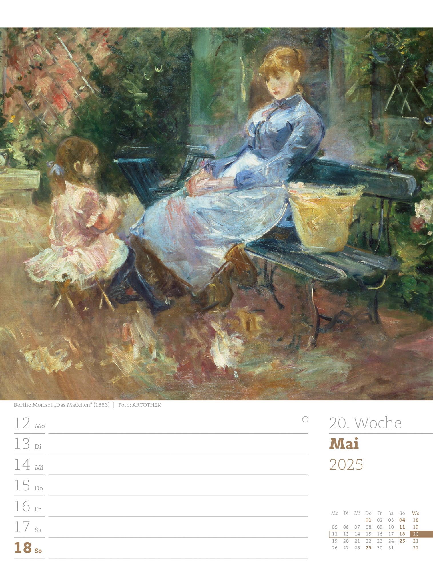 Ackermann Calendar World of Art 2025 - Weekly Planner - Inside View 23