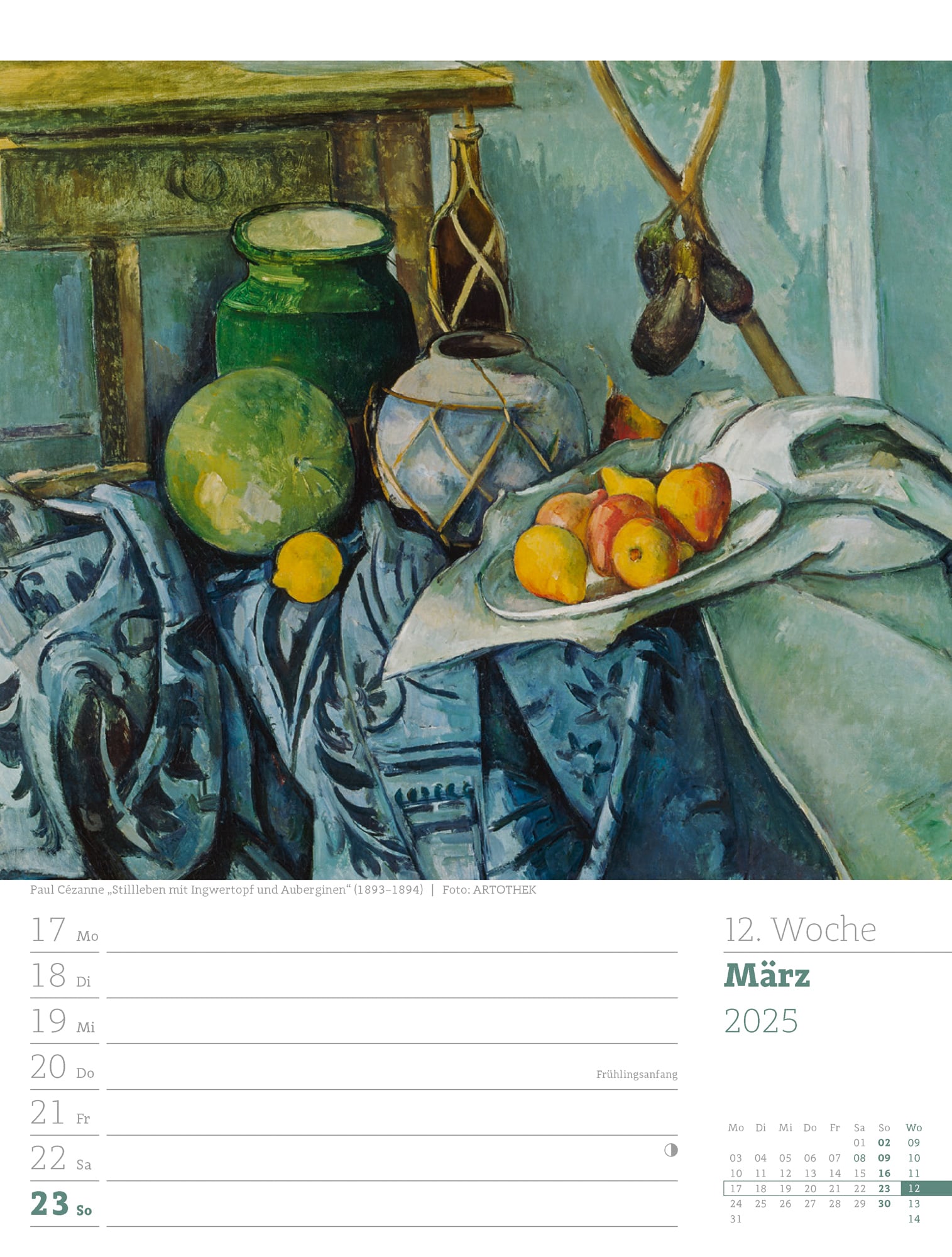 Ackermann Calendar World of Art 2025 - Weekly Planner - Inside View 15