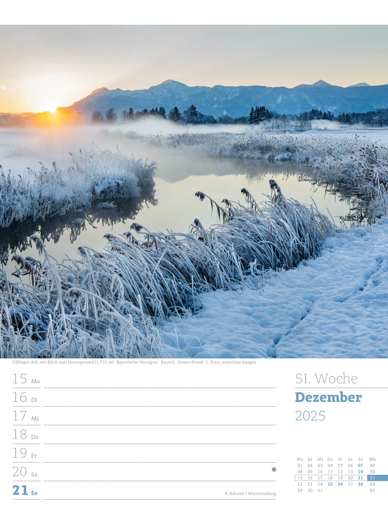 Ackermann Calendar Alps 2025 - Weekly Planner - Inside View 54