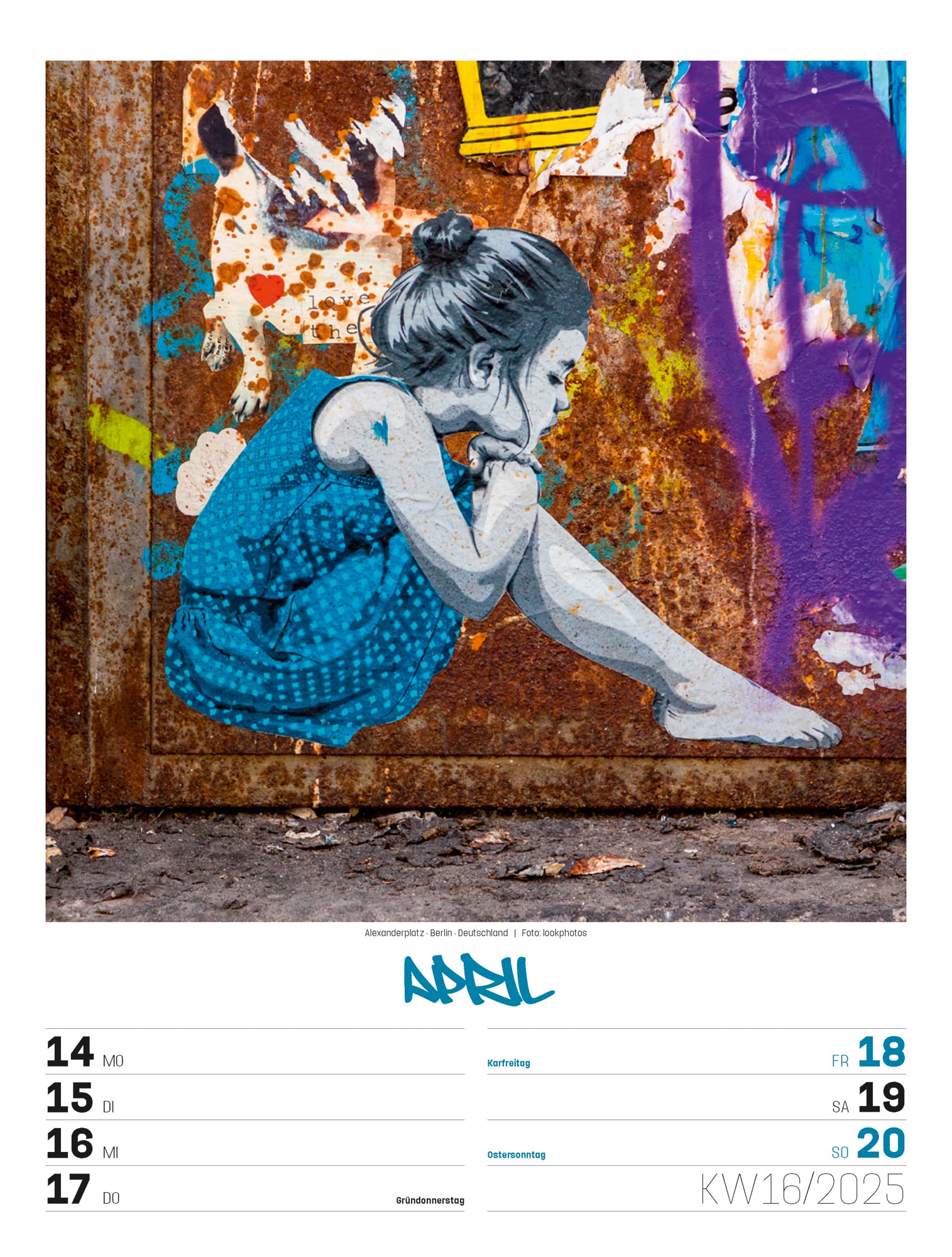 Ackermann Calendar Street Art 2025 - Weekly Planner - Inside View 19