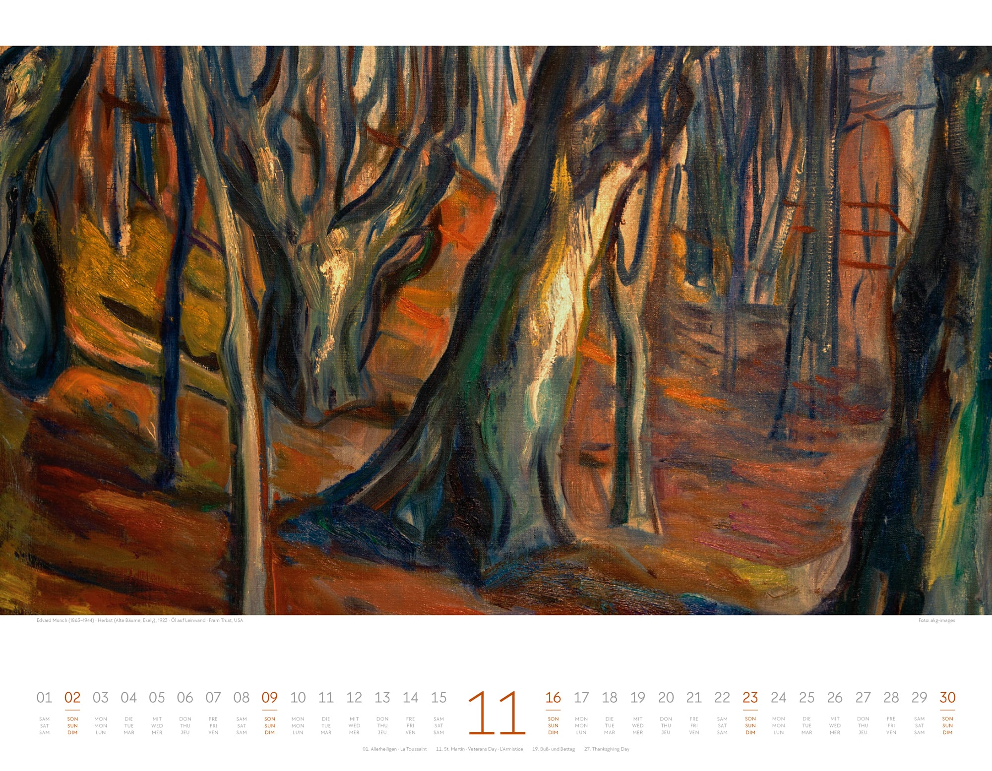 Ackermann Calendar Artwork Forest 2025 - Inside View 11