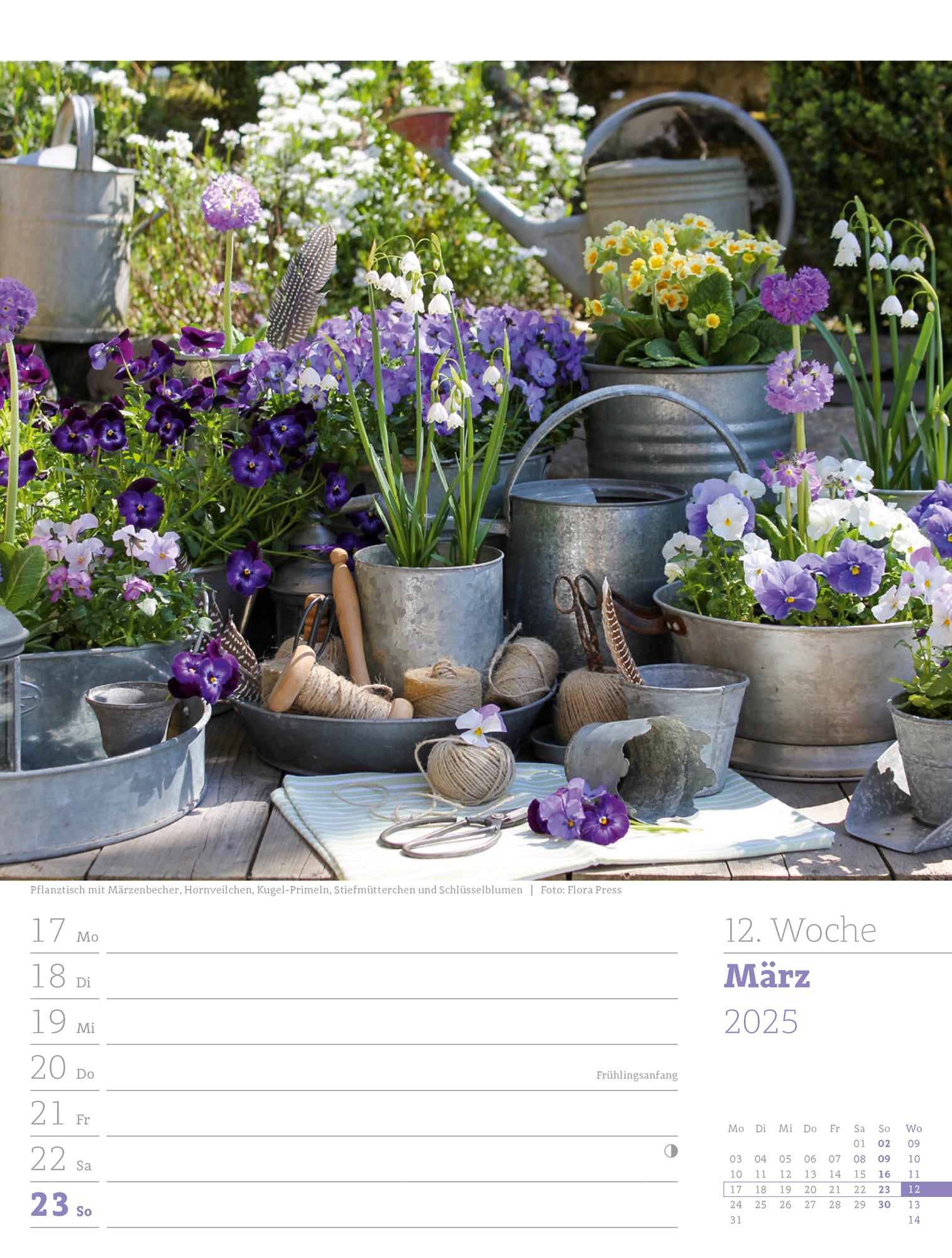 Ackermann Calendar Beautiful Gardens 2025 - Weekly Planner - Inside View 15