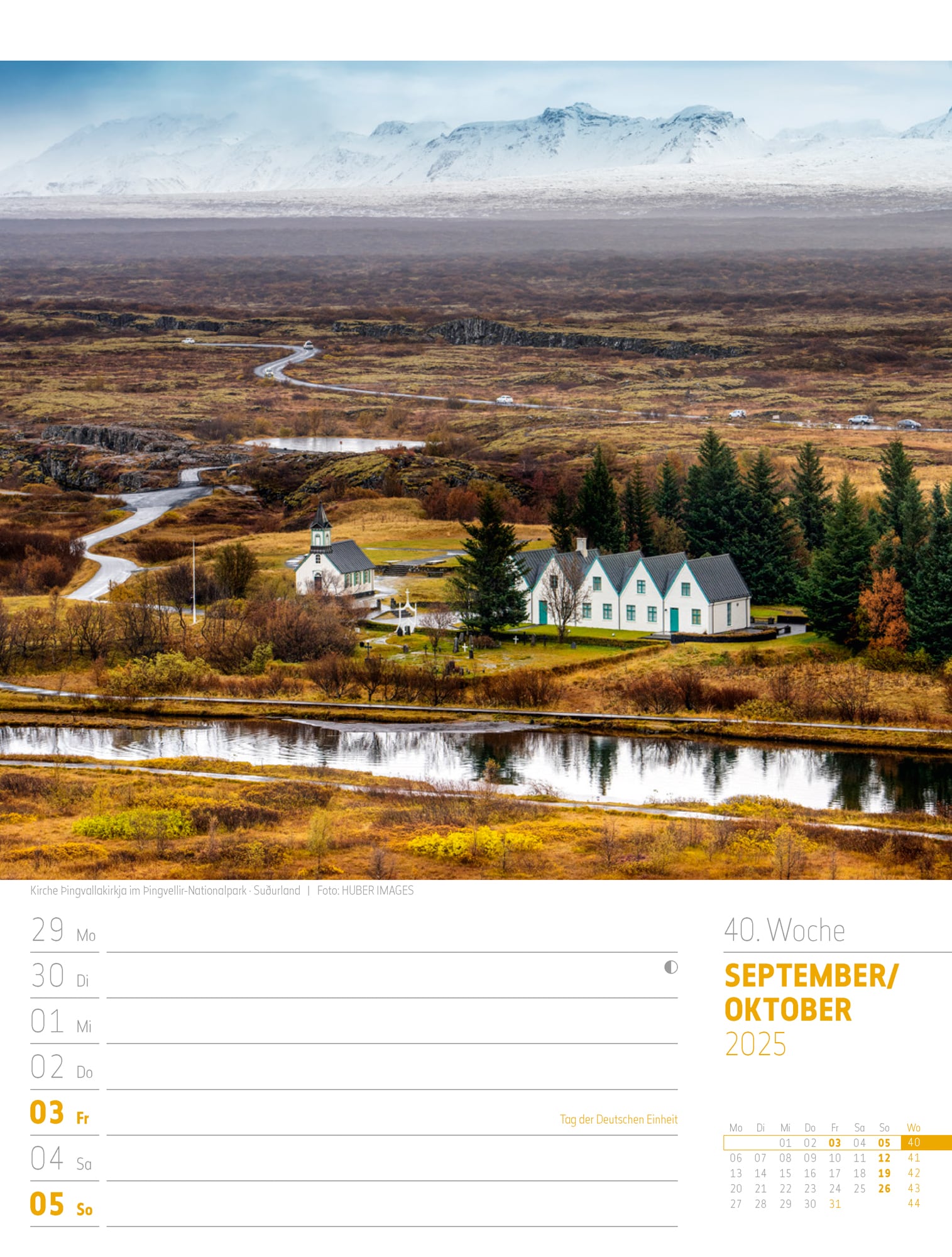 Ackermann Calendar Iceland 2025 - Weekly Planner - Inside View 43