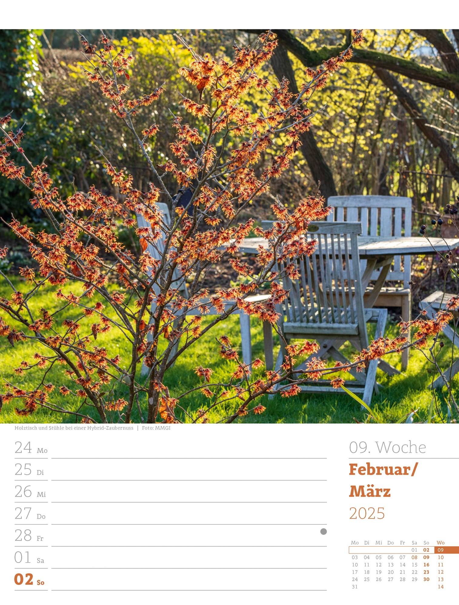 Ackermann Calendar Beautiful Gardens 2025 - Weekly Planner - Inside View 12