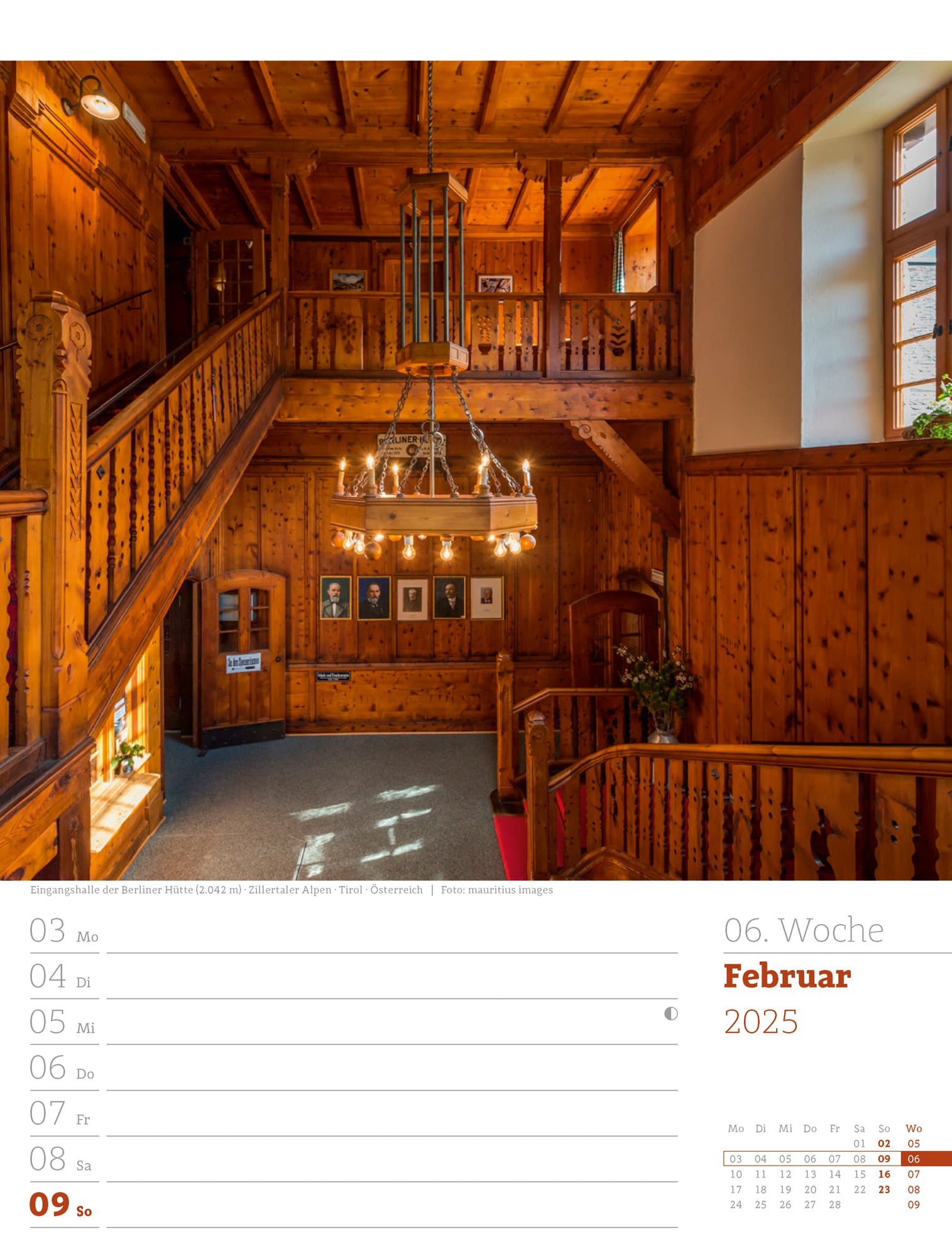 Ackermann Calendar Alps 2025 - Weekly Planner - Inside View 09