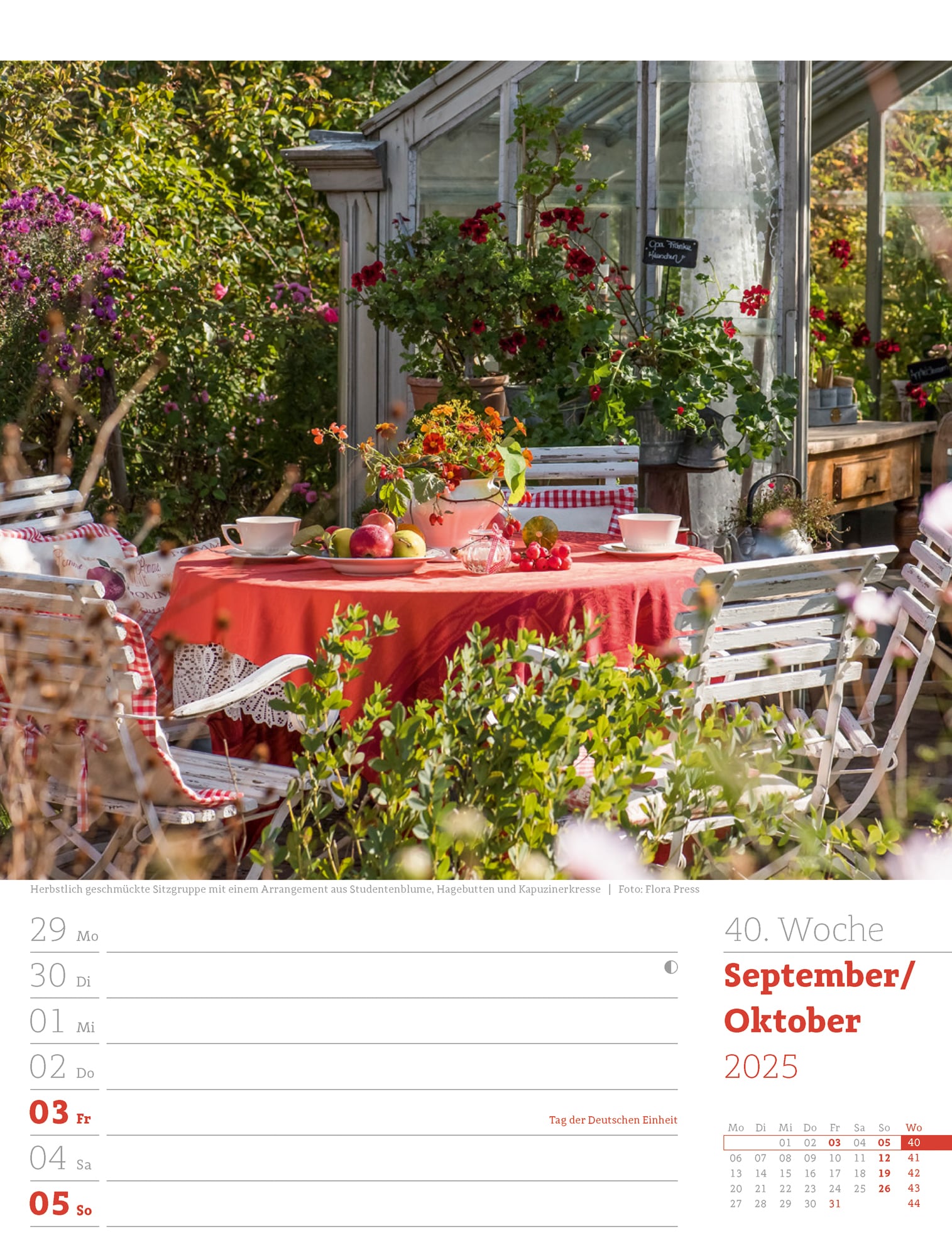 Ackermann Kalender Gartenglück - Wochenplaner 2025 - Innenansicht 43