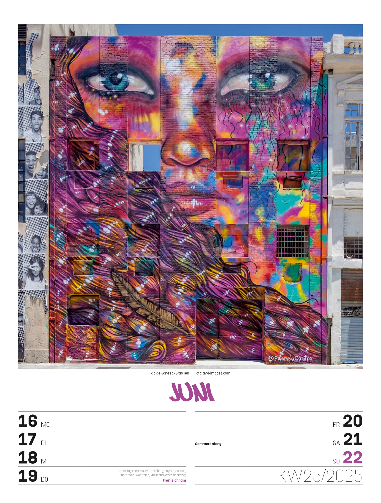 Ackermann Calendar Street Art 2025 - Weekly Planner - Inside View 28