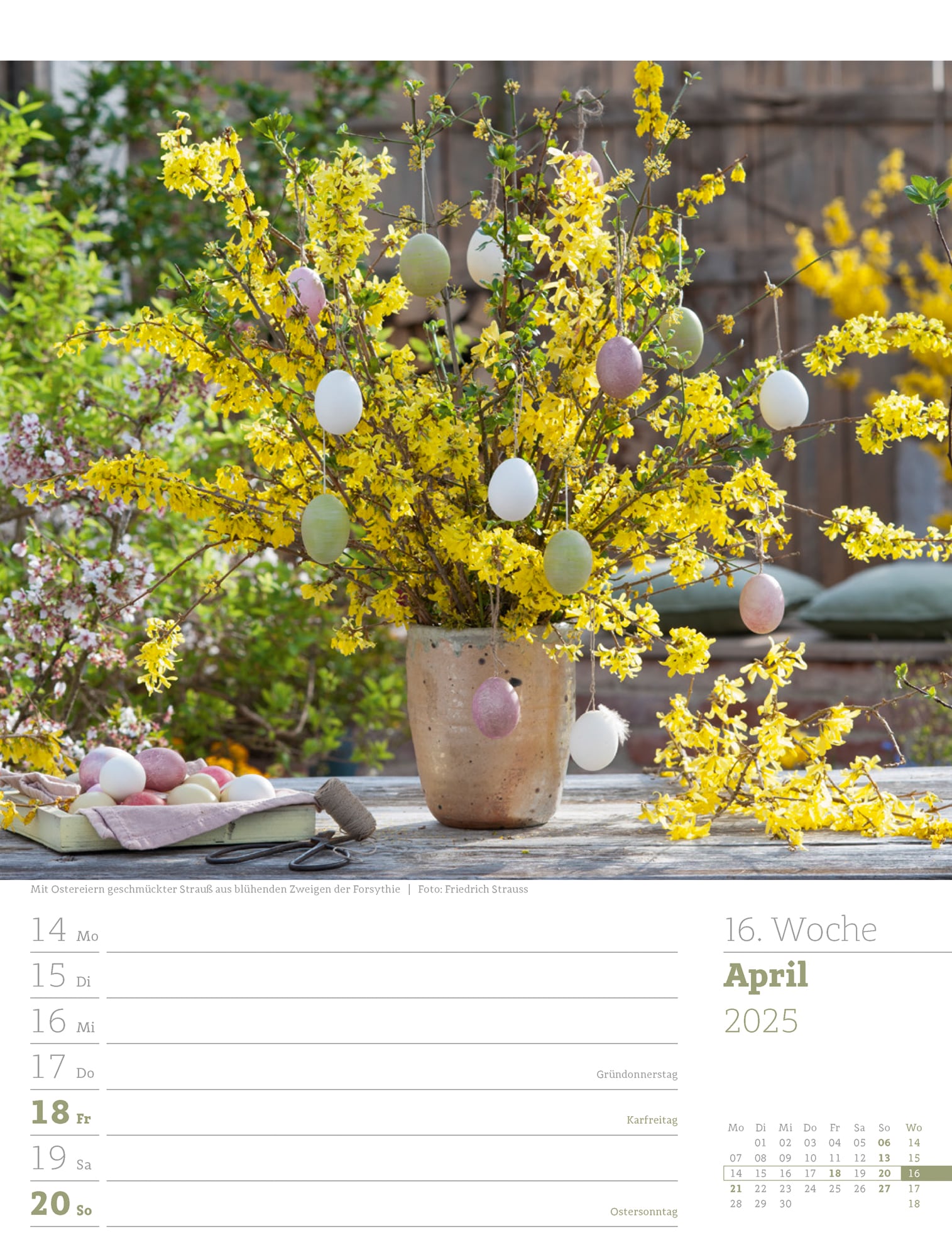 Ackermann Calendar Beautiful Gardens 2025 - Weekly Planner - Inside View 19