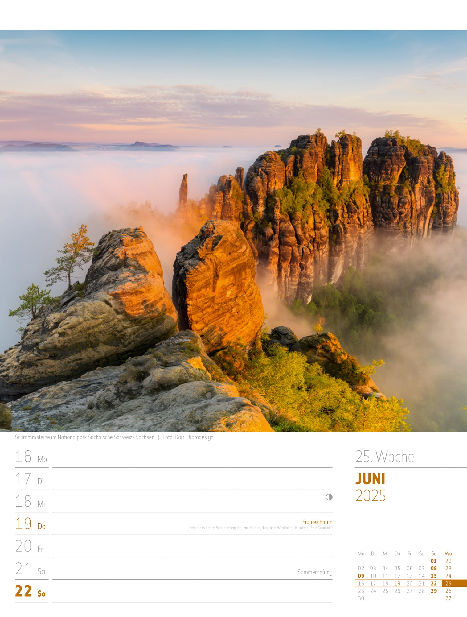 Ackermann Calendar Discover Germany 2025 - Weekly Planner - Inside View 28