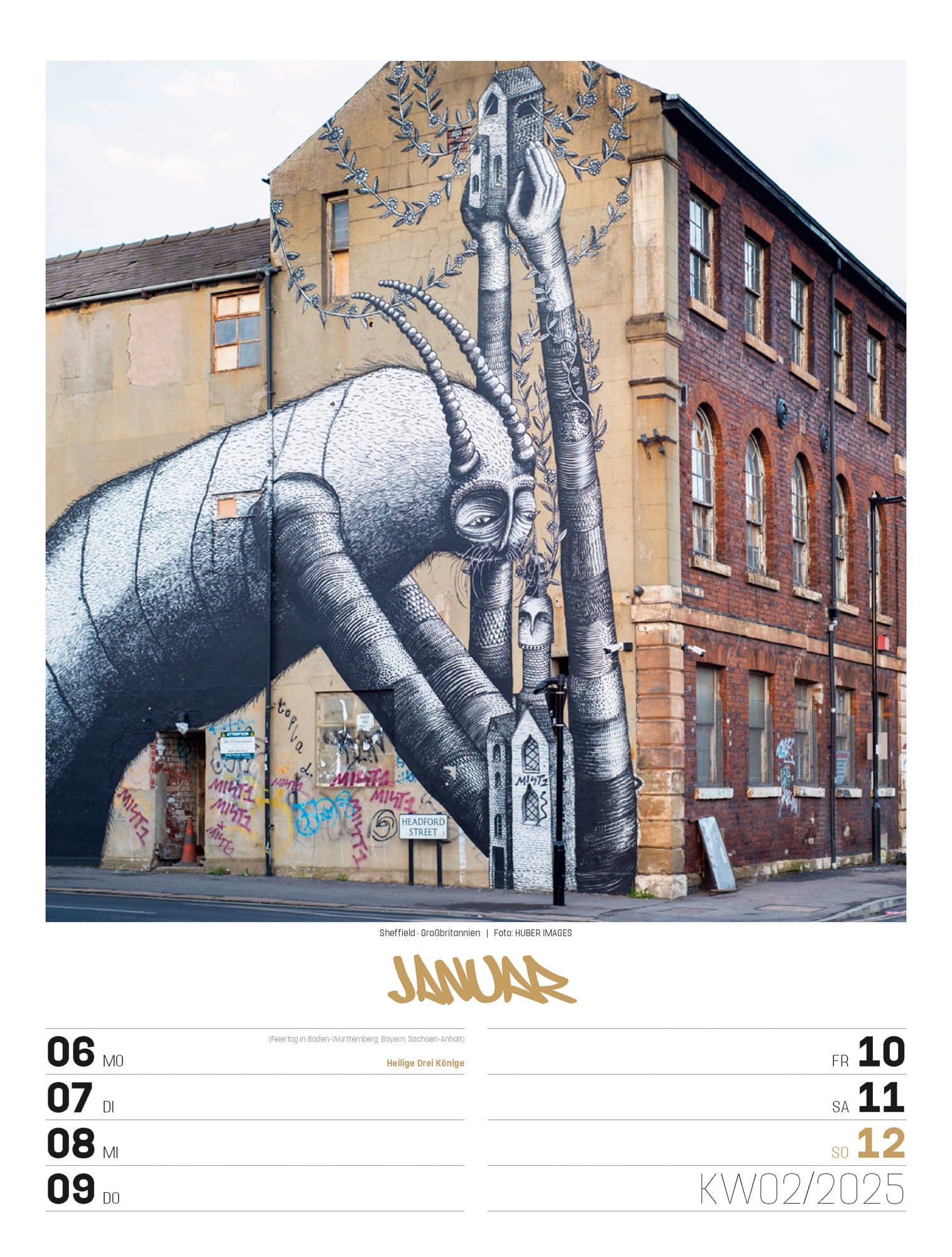 Ackermann Kalender Street Art - Wochenplaner 2025 - Innenansicht 03